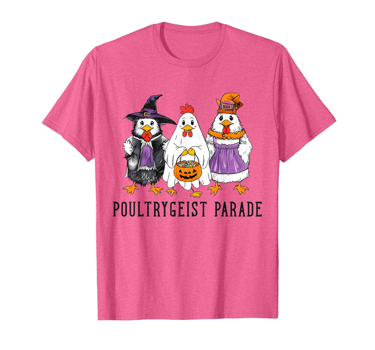Funny Halloween Spooky Chicken Crew Poultrygeist Parade T-Shirt