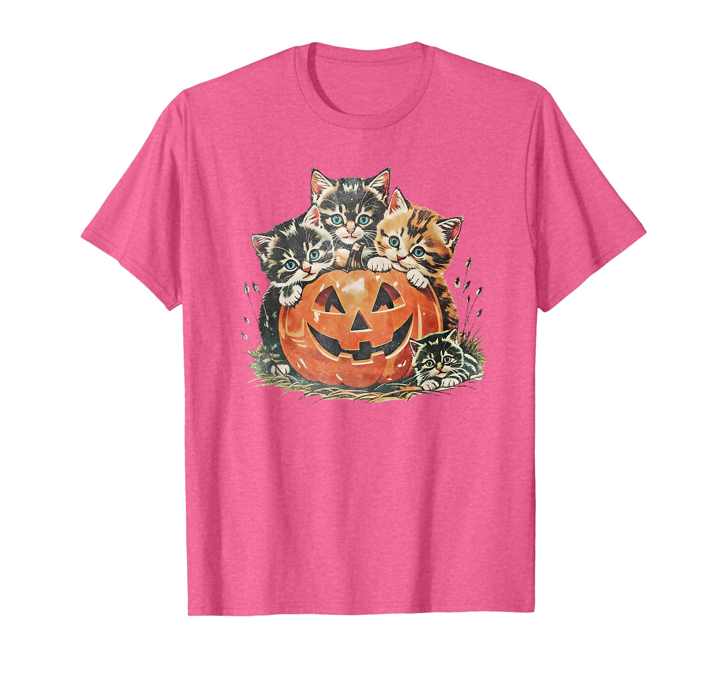Vintage 90s Cat Pumpkin Halloween Spooky Season Tee T-Shirt