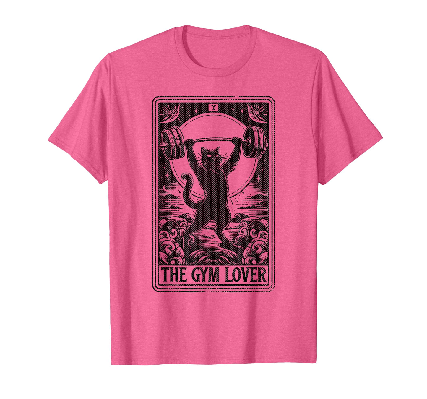 The Gym Lover Tarot Card Cats For Workout Fitness Fan T-Shirt, Small, Grey