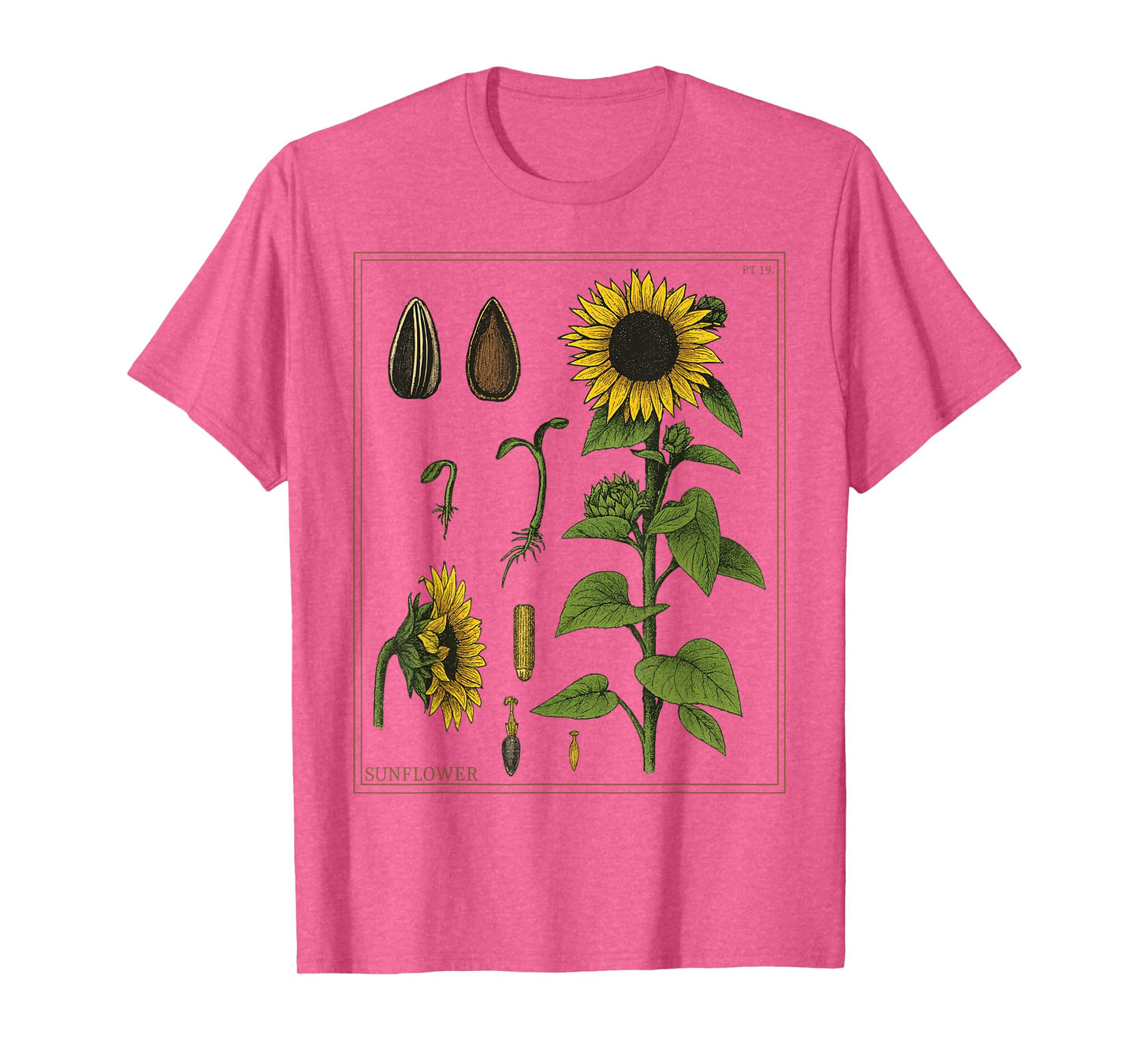 Vintage Botanical Sunflowers Floral Summer Plant T-Shirt