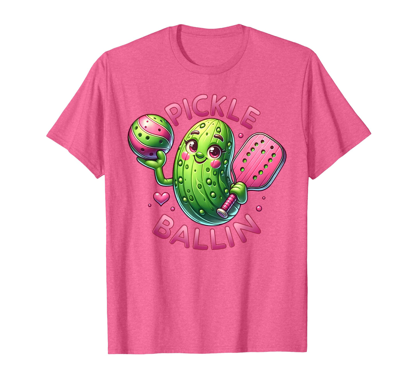 Pickle Ballin Cute Pickleball Women Girls Pickleball Lovers T-Shirt