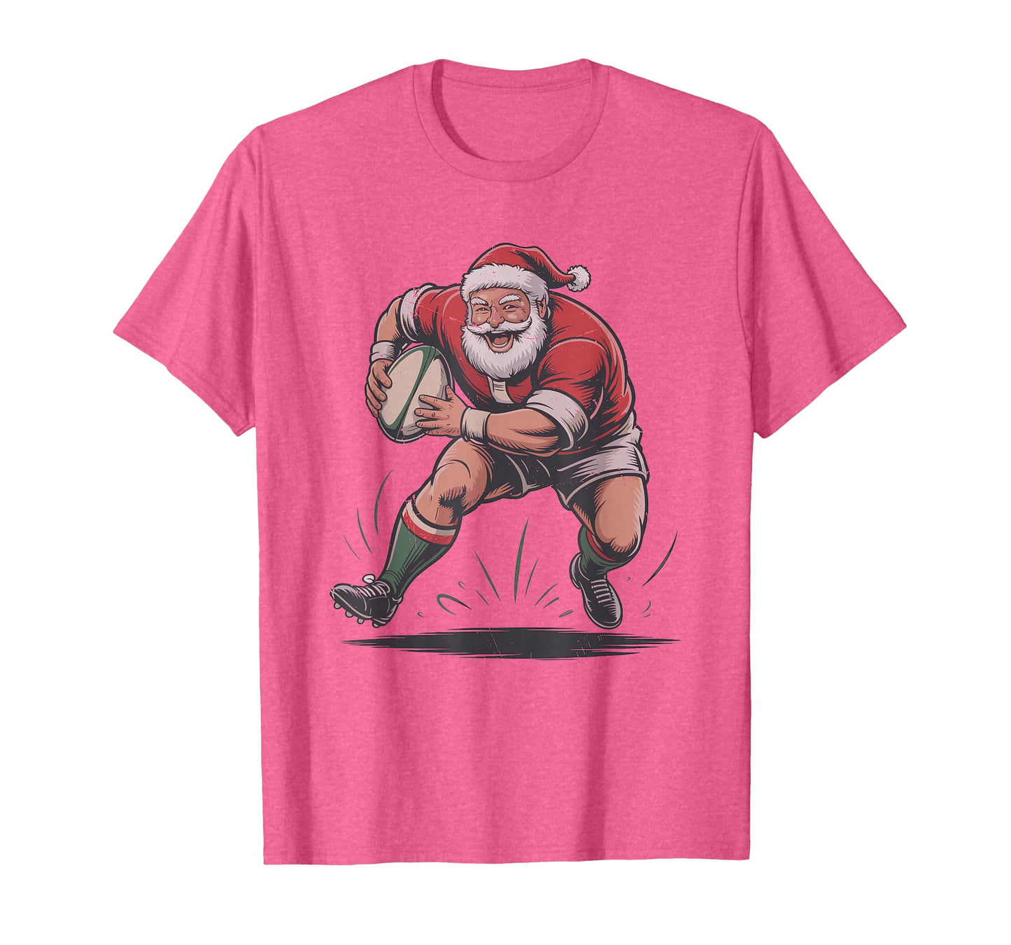 Santa Playing Rugby Retro Vintage 90s Christmas Holiday T-Shirt