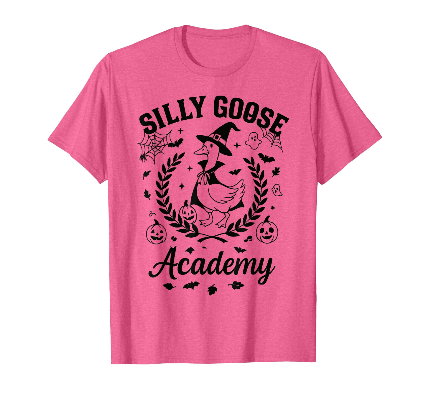 Silly Goose Academy Funny Witch Halloween Spooky Goose T-Shirt