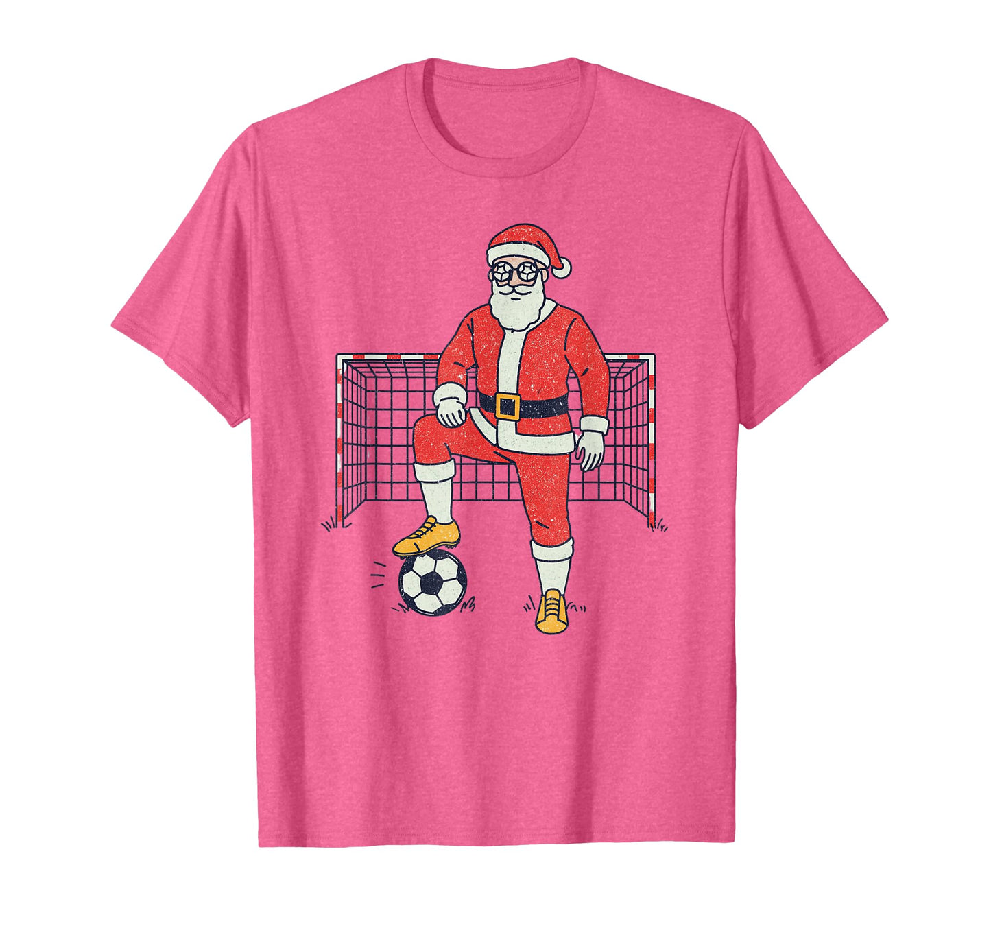 Santa Playing Soccer Christmas Vintage Funny Xmas Holiday T-Shirt