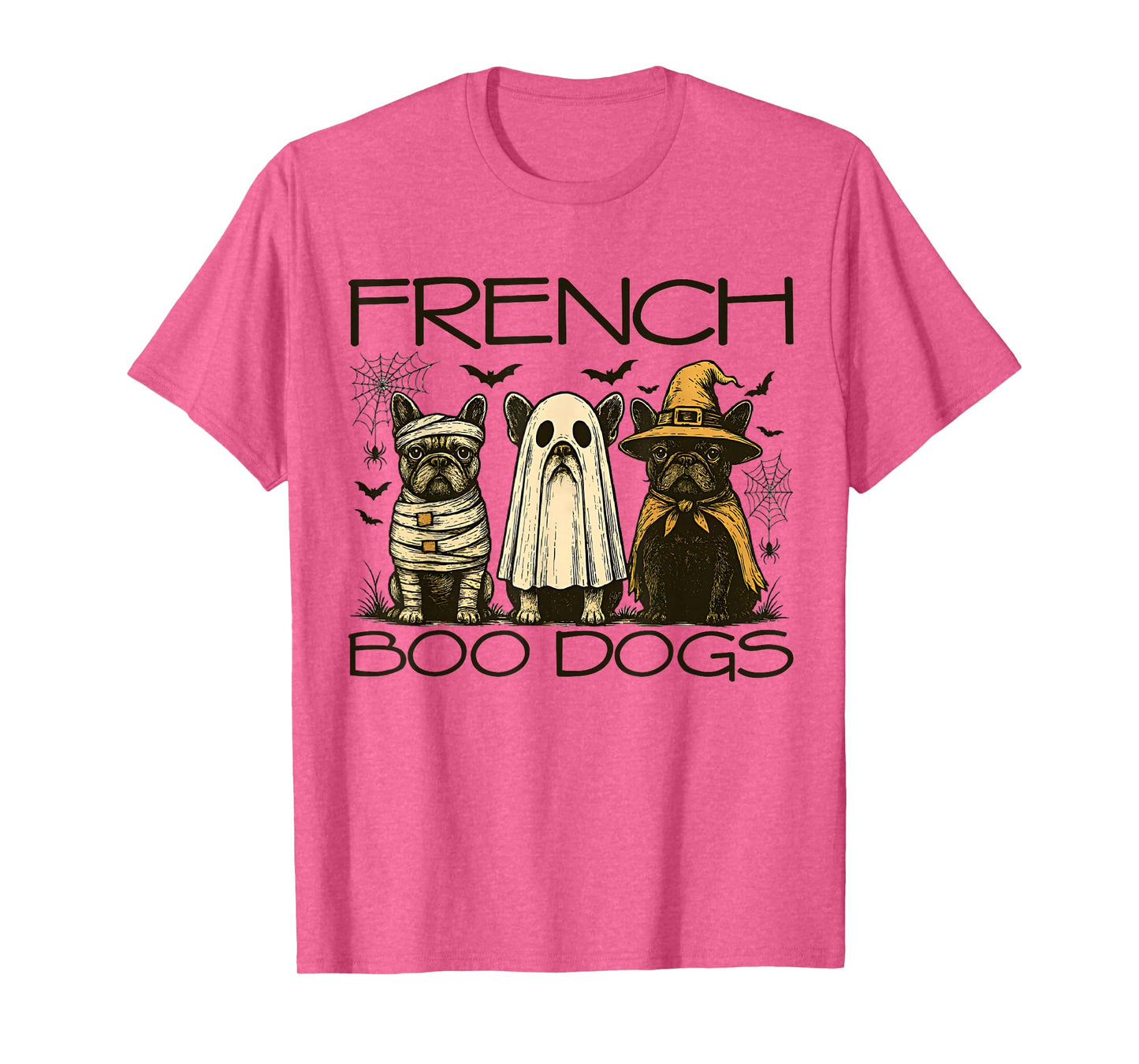 French Boo Dogs Funny French Bulldog Lover Halloween Spooky T-Shirt