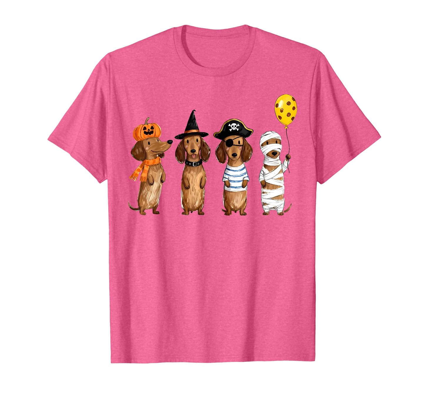 Weiner Dog Witch Happy Halloweenie Cute Halloween Dachshund T-Shirt