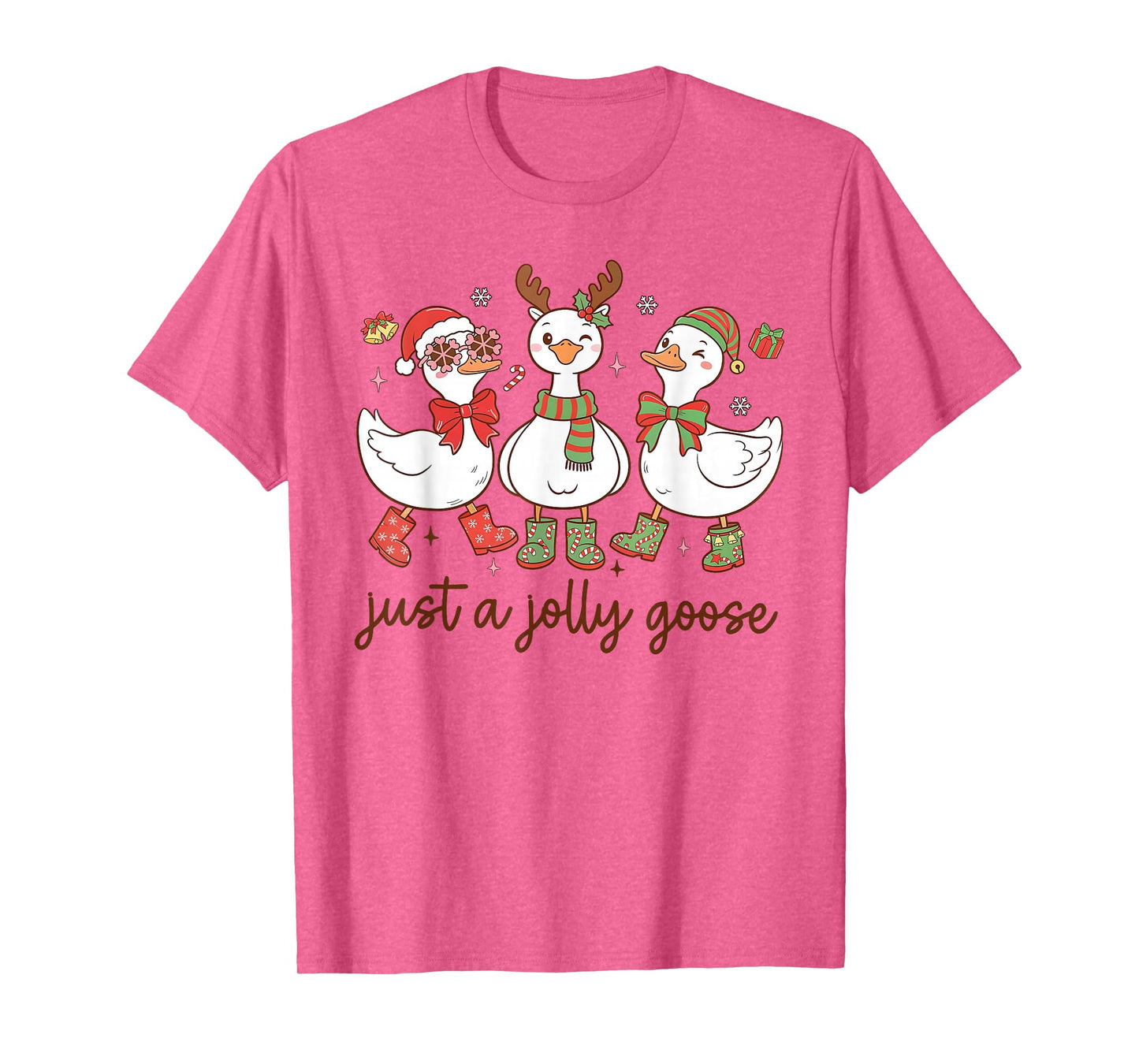 Santa Christmas Goose Just a Jolly Goose Kids Boys Girls T-Shirt