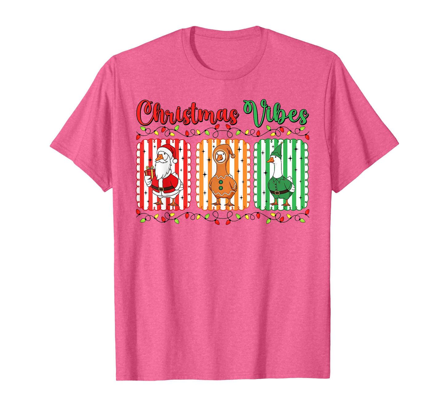 Funny Christmas Vibes Goose Santa Elf Xmas Festive Holiday T-Shirt
