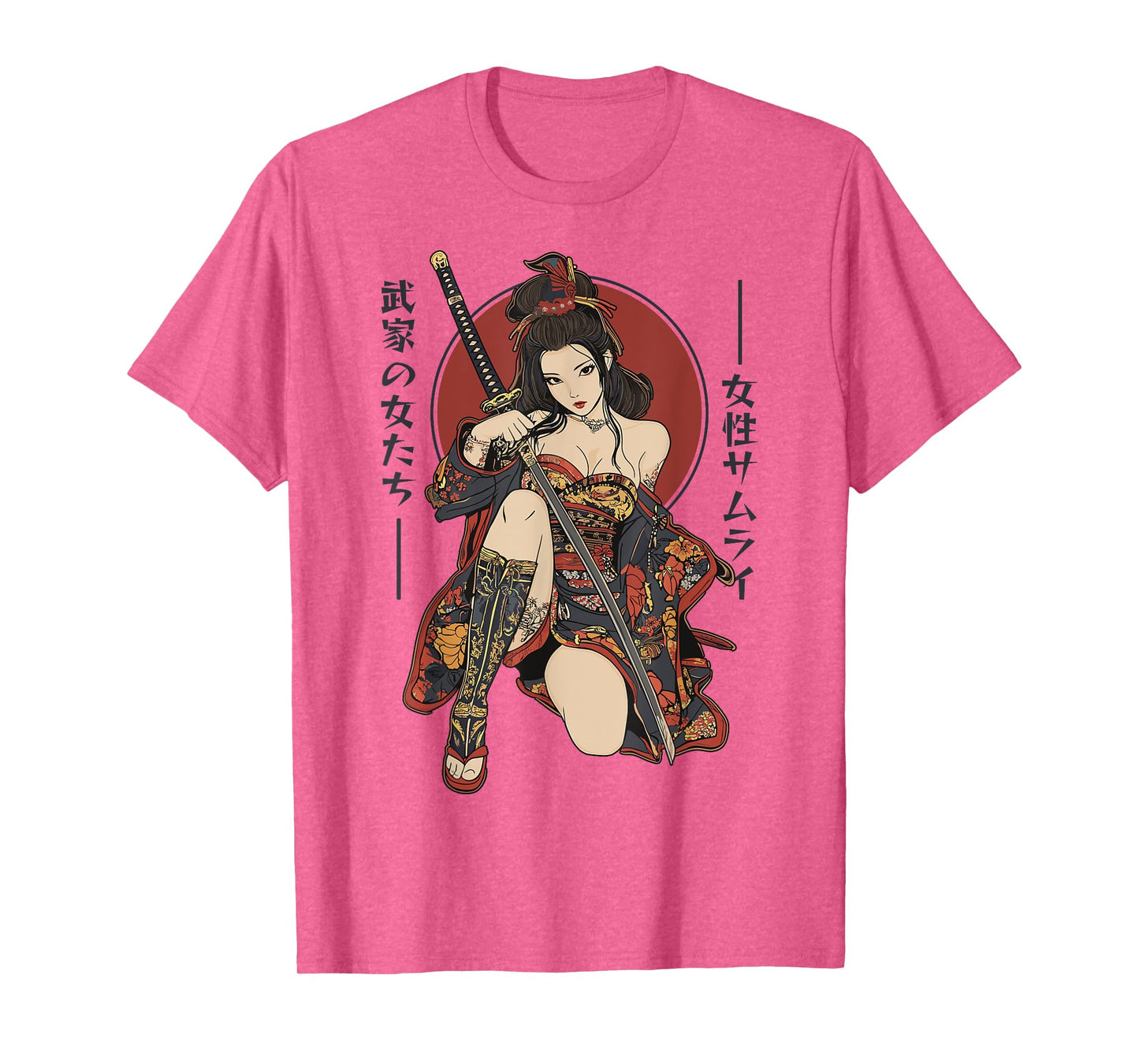 Samurai Warrior Waifu Girl Japanese Ukiyo-e Manga Samurai T-Shirt