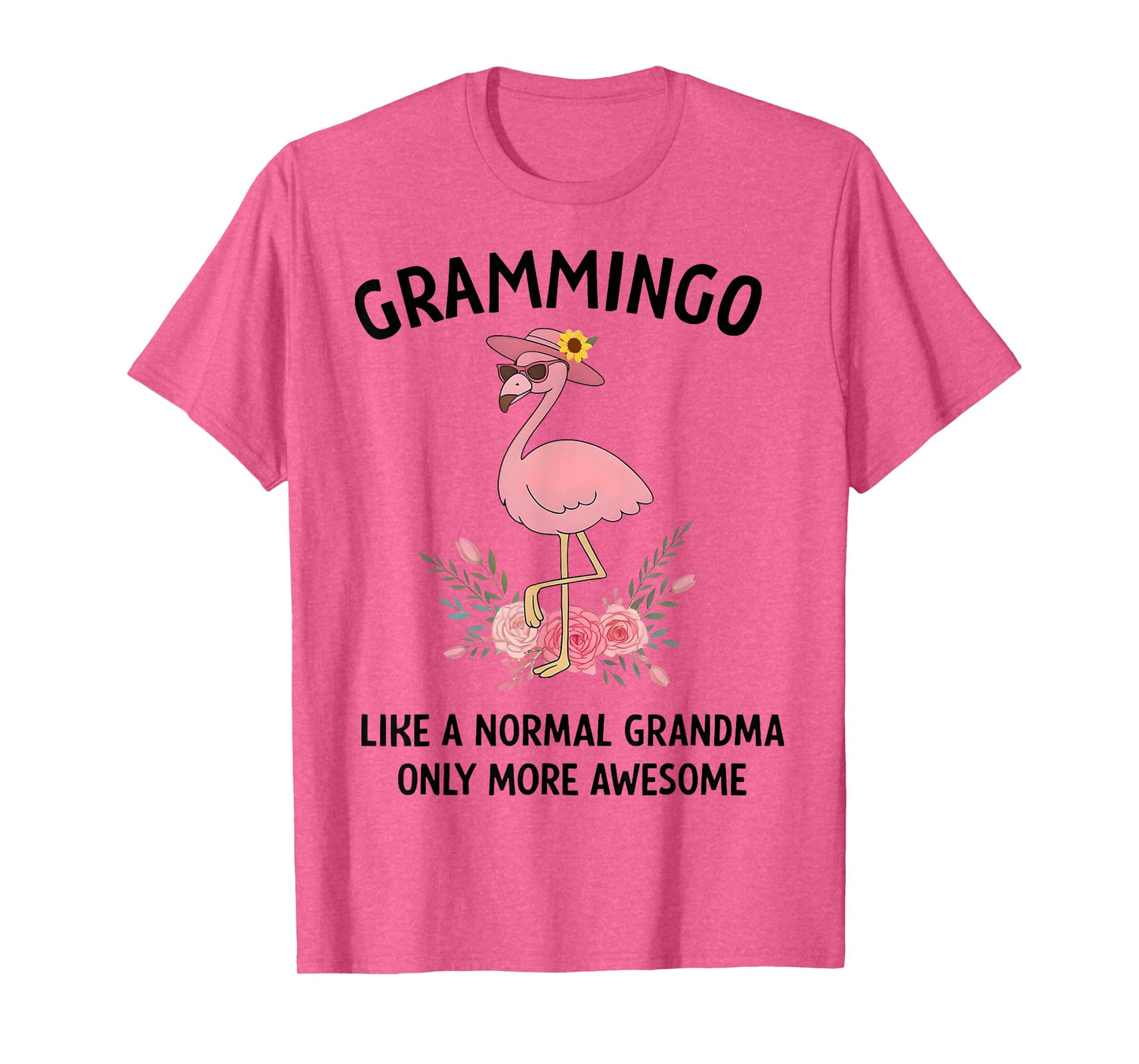 Cute Floral Flamingo Vintage Style Graphic Gift For Women T-Shirt
