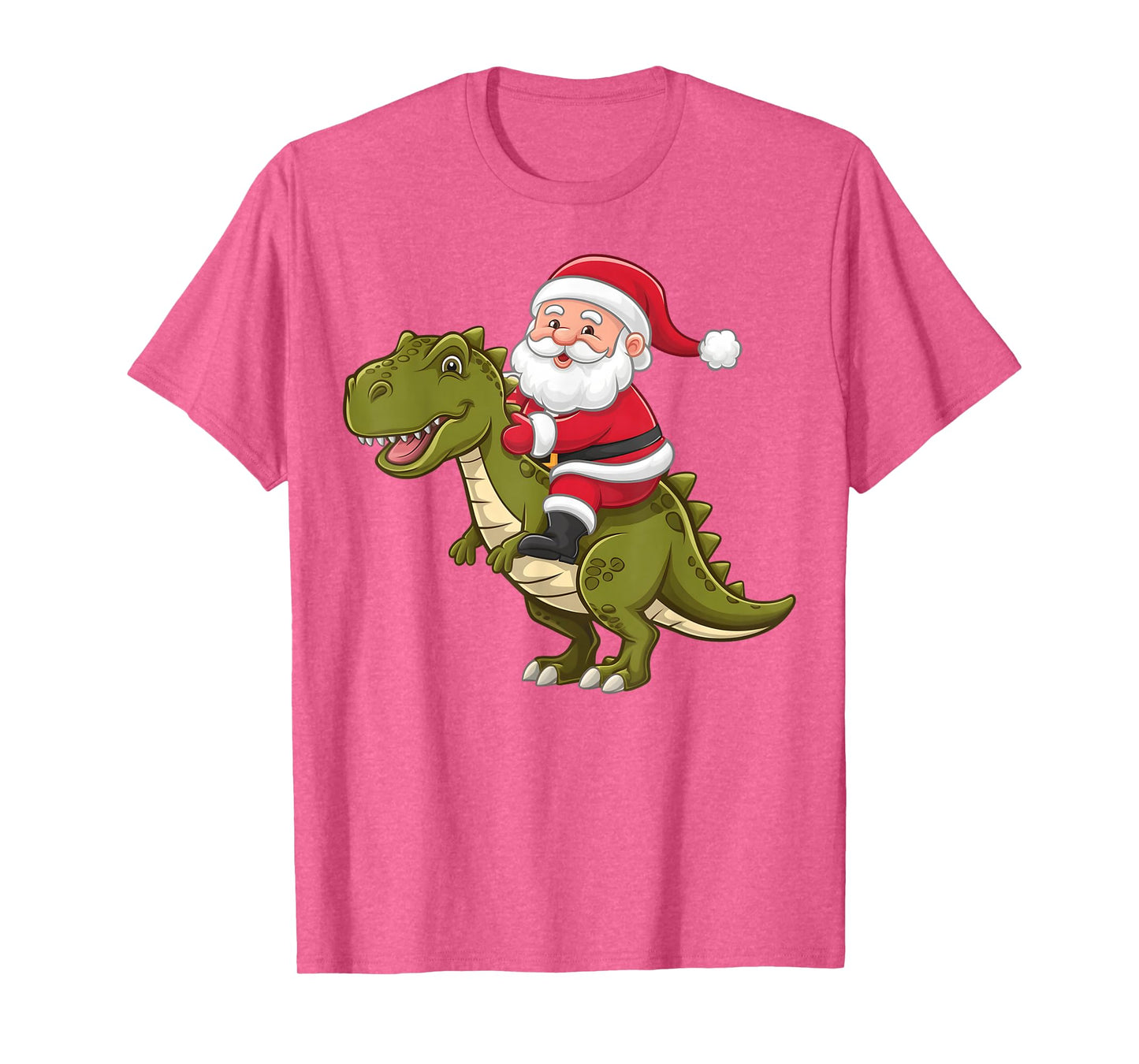 Christmas Santa Riding Dinosaur Cute Xmas Graphic Boys Kids T-Shirt