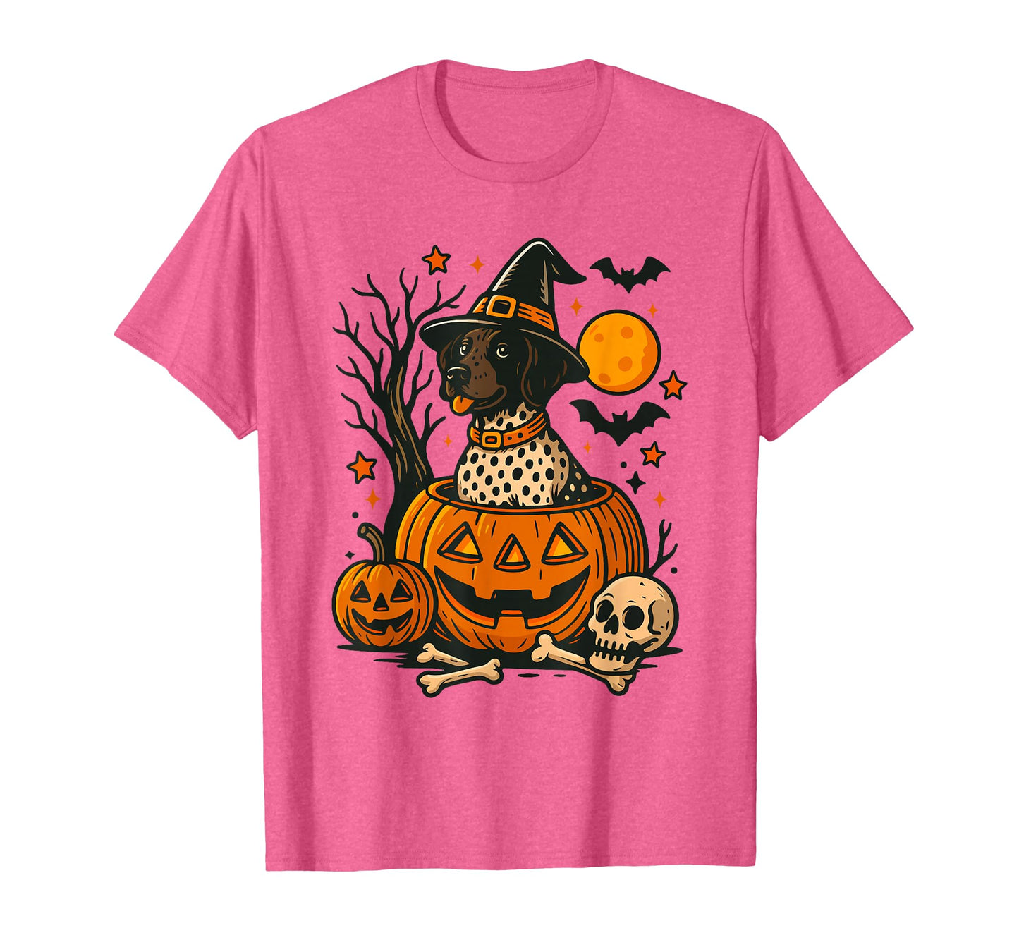 Halloween Shorthaired Pointer Spooky Vibes Witch Dog Lover T-Shirt