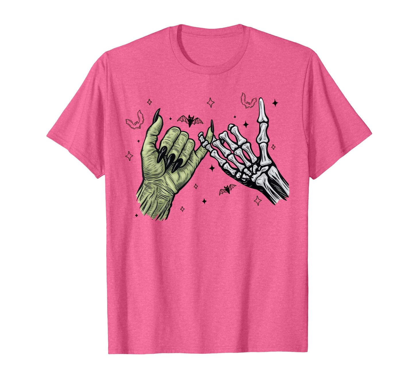 Halloween Witch Hand and Skeleton Hand Lock pinkies T-Shirt