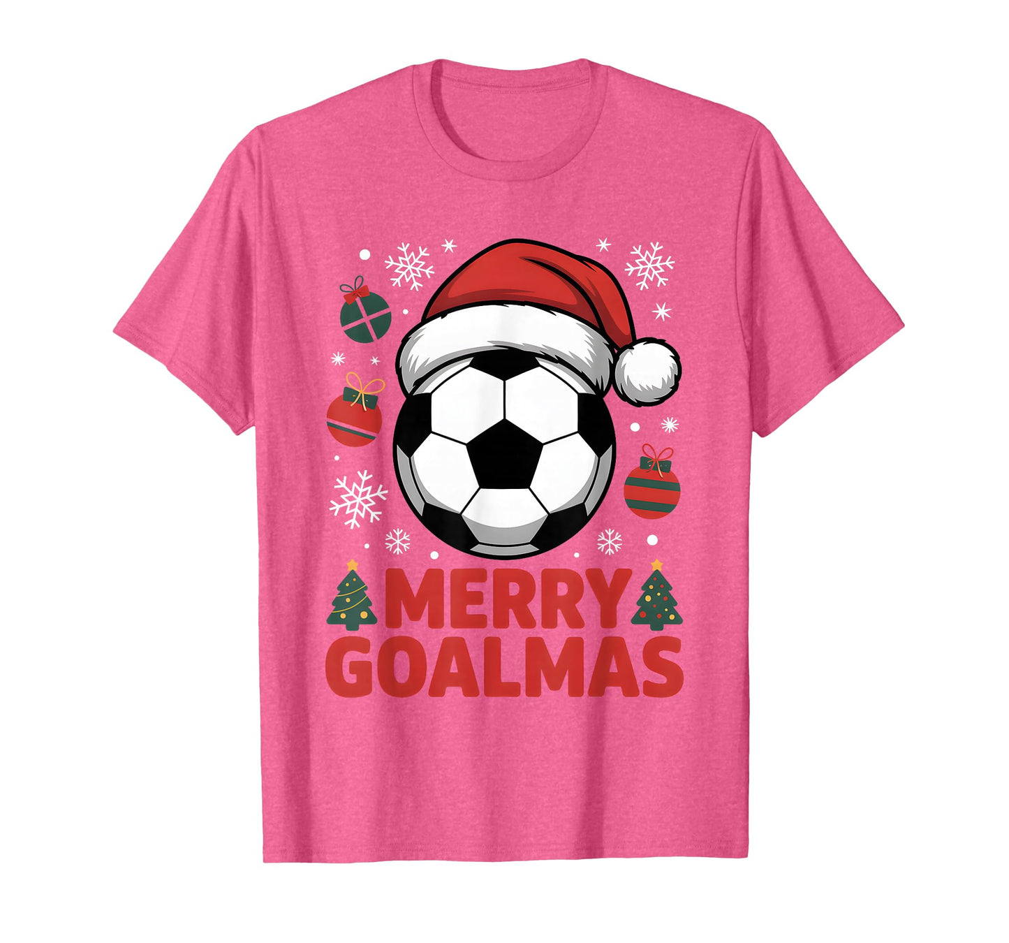 Merry Goalmas Christmas Santa Soccer Ball Graphic Kids Boys T-Shirt