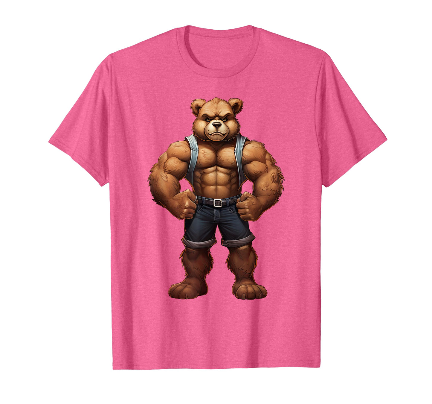 Teddy Bear Bodybuilder Muscular Body Gym Fitness T-Shirt