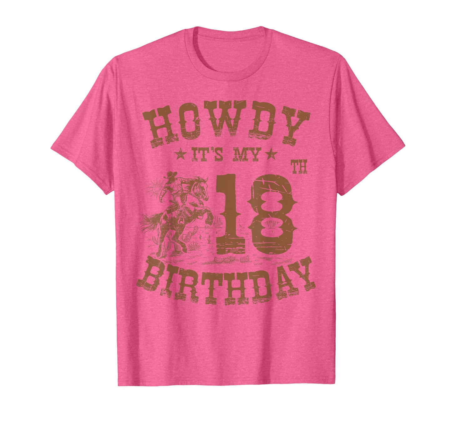 Howdy It's My 18th Birthday Western Cowboy 18 Years Old Bday T-Shirt