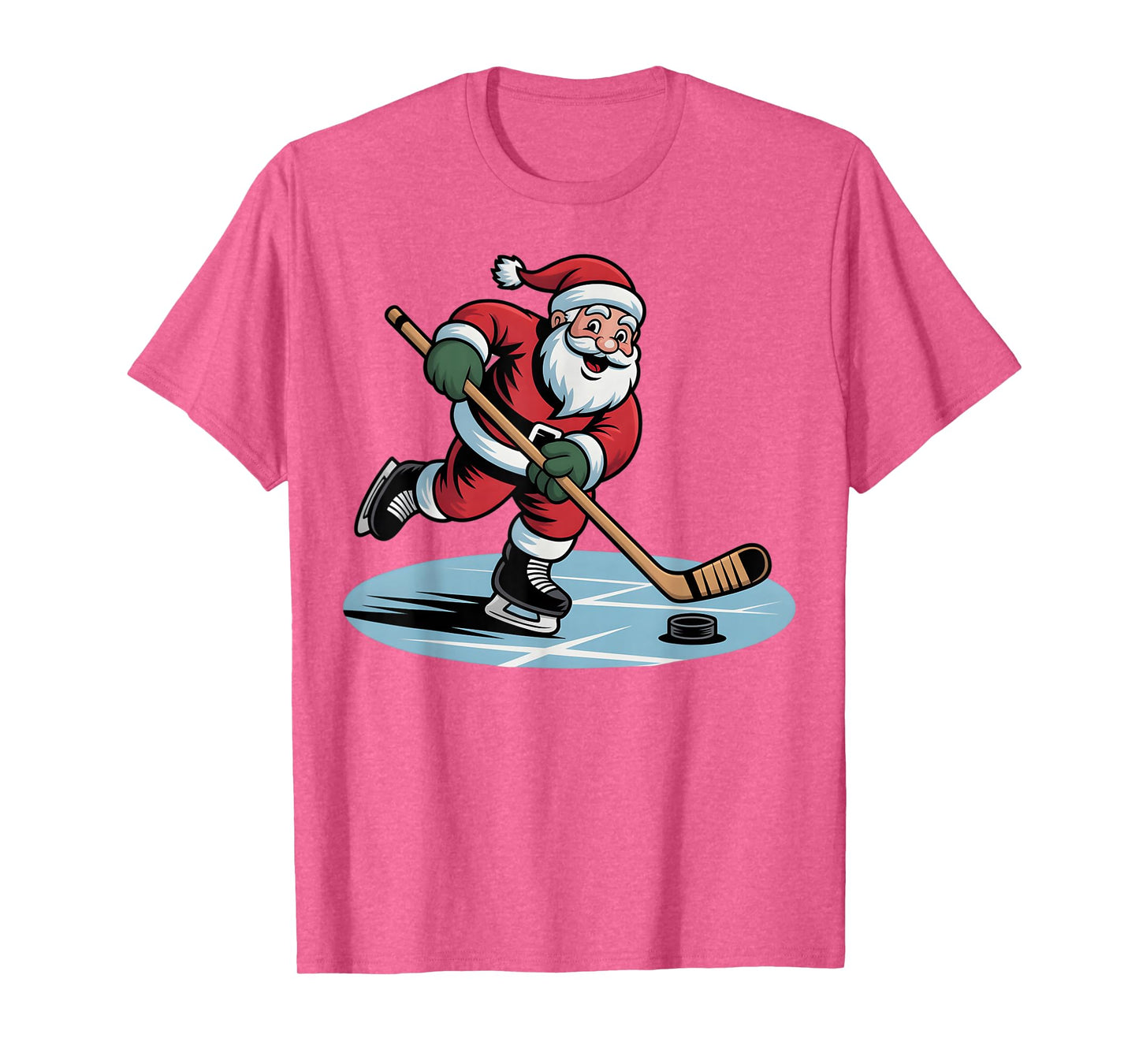 Christmas Ice Hockey Player Santa Funny Xmas Boys Kids T-Shirt