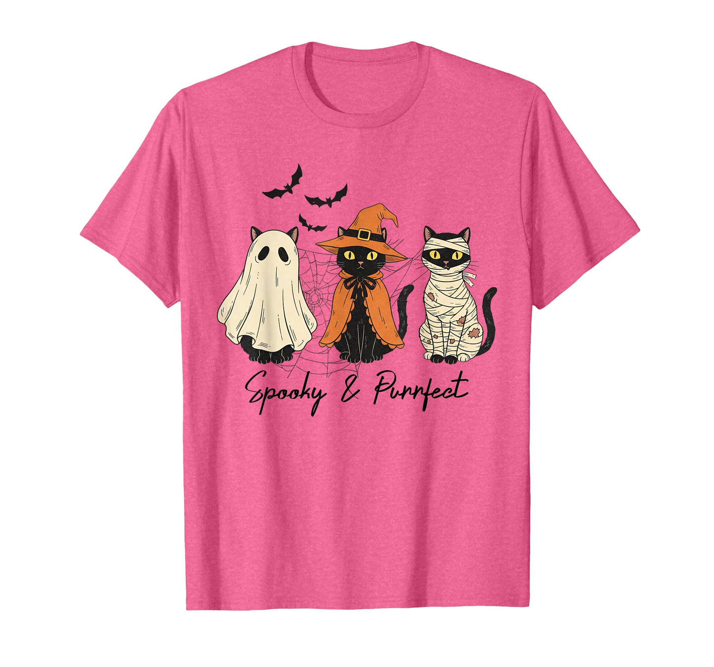 Spooky and Purrfect Black Cats Witch Scary Halloween T-Shirt