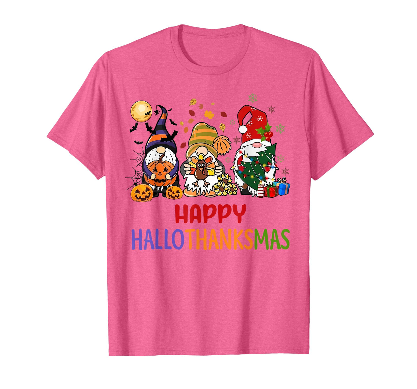 Halloween Thanksgiving Christmas Gnomes Holiday Season T-Shirt