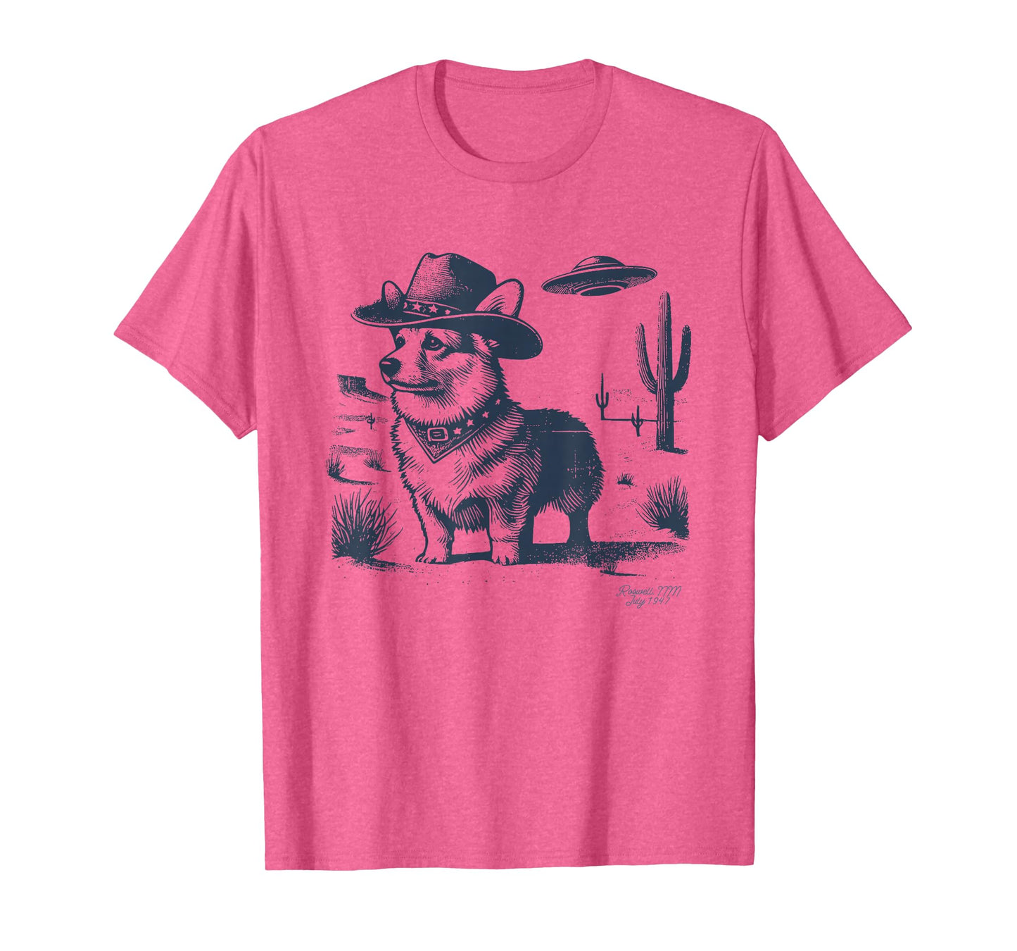 Corgi Cowboy, UFO Corgi Cowboy Hat, Corgi Mom, Corgi Dad T-Shirt