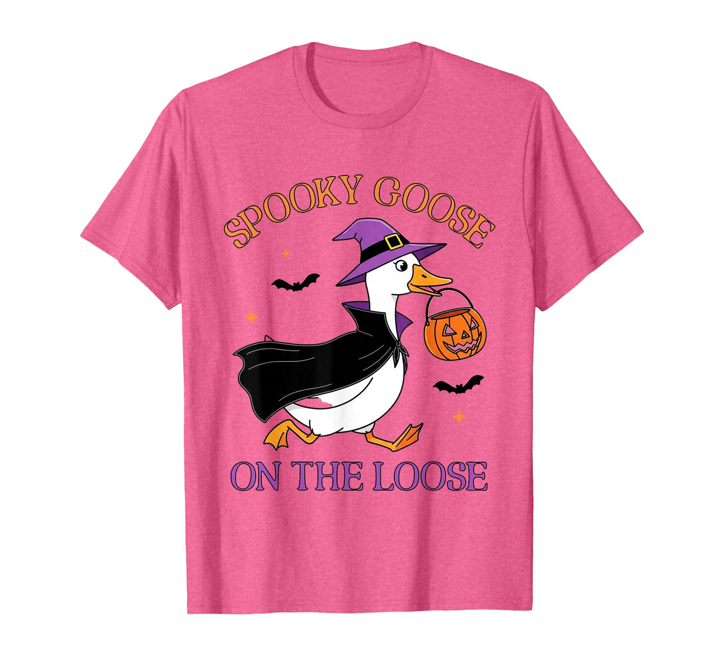Spooky Goose On The Loose Halloween Goose Pumpkin Witch T-Shirt
