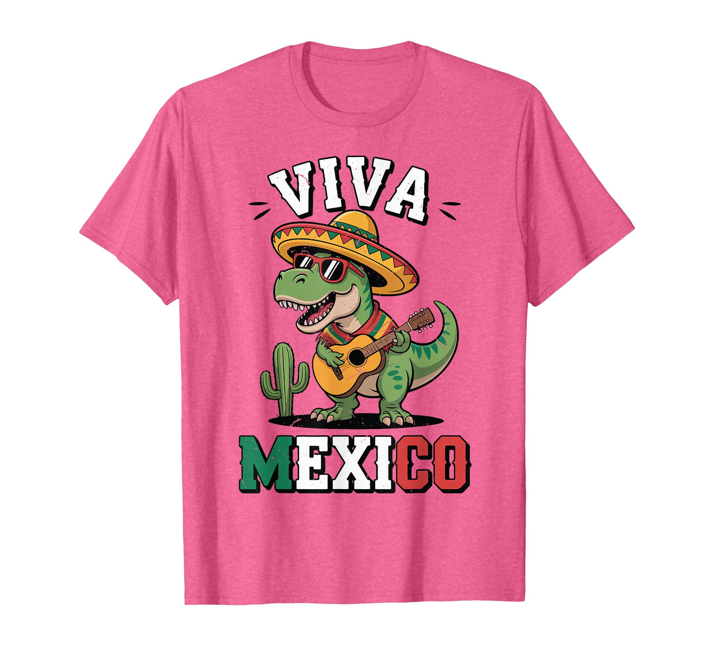 Kids Viva Mexico Shirt Boy Mexican Dinosaur Independence Day T-Shirt