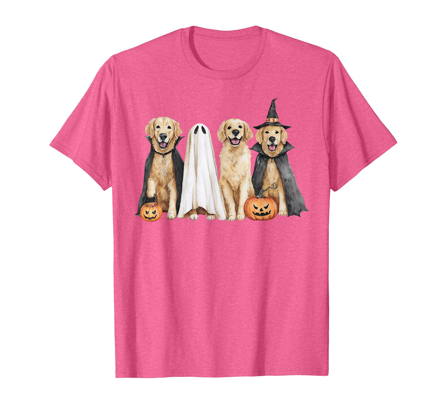 Golden Retriever Ghost Dog Halloween Golden Retriever Witch T-Shirt