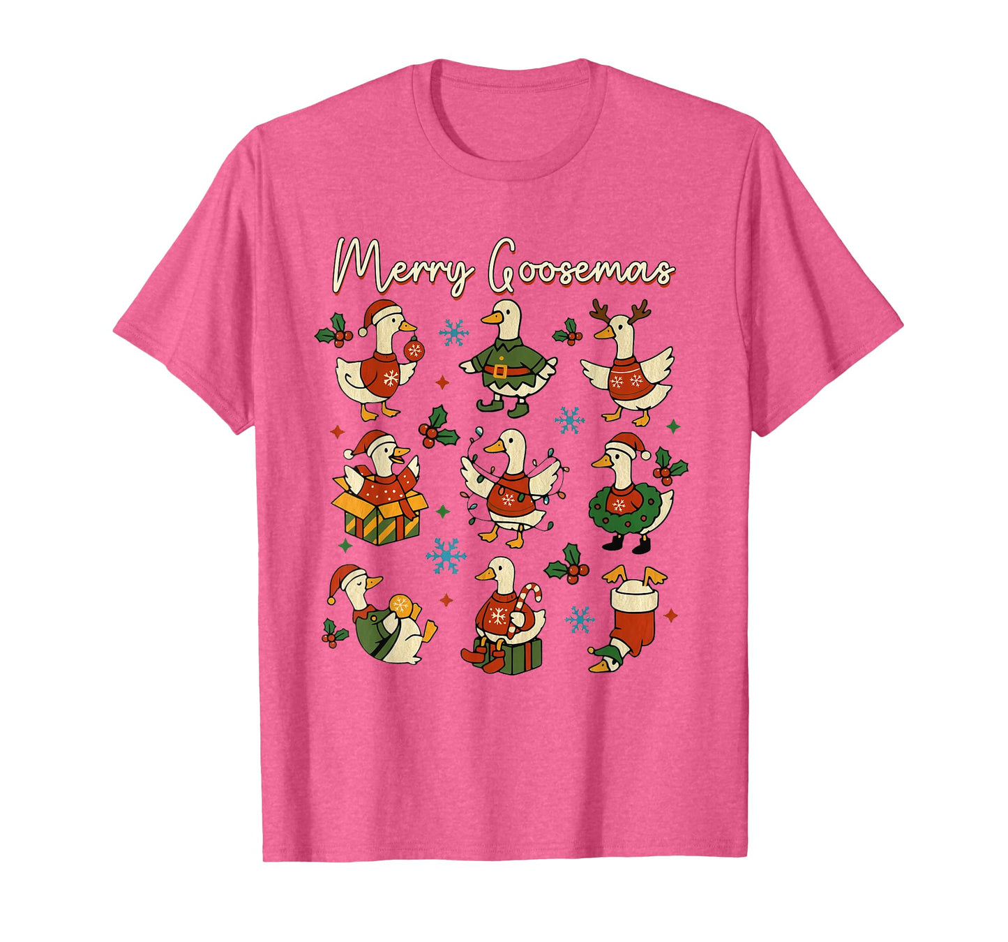 Funny Merry Goosemas Cute Xmas Goose Lovers Men Women Kids T-Shirt