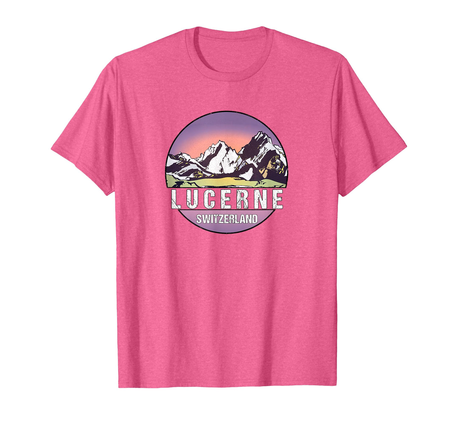 Retro Vintage Lucerne, Switzerland Distressed T-Shirt