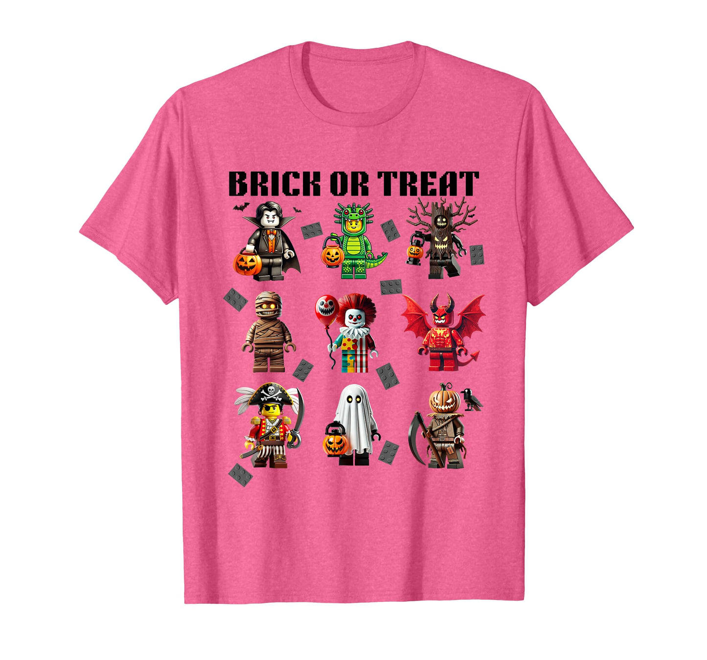 Building Bricks Halloween Brick Or Treat Costume Monsters T-Shirt