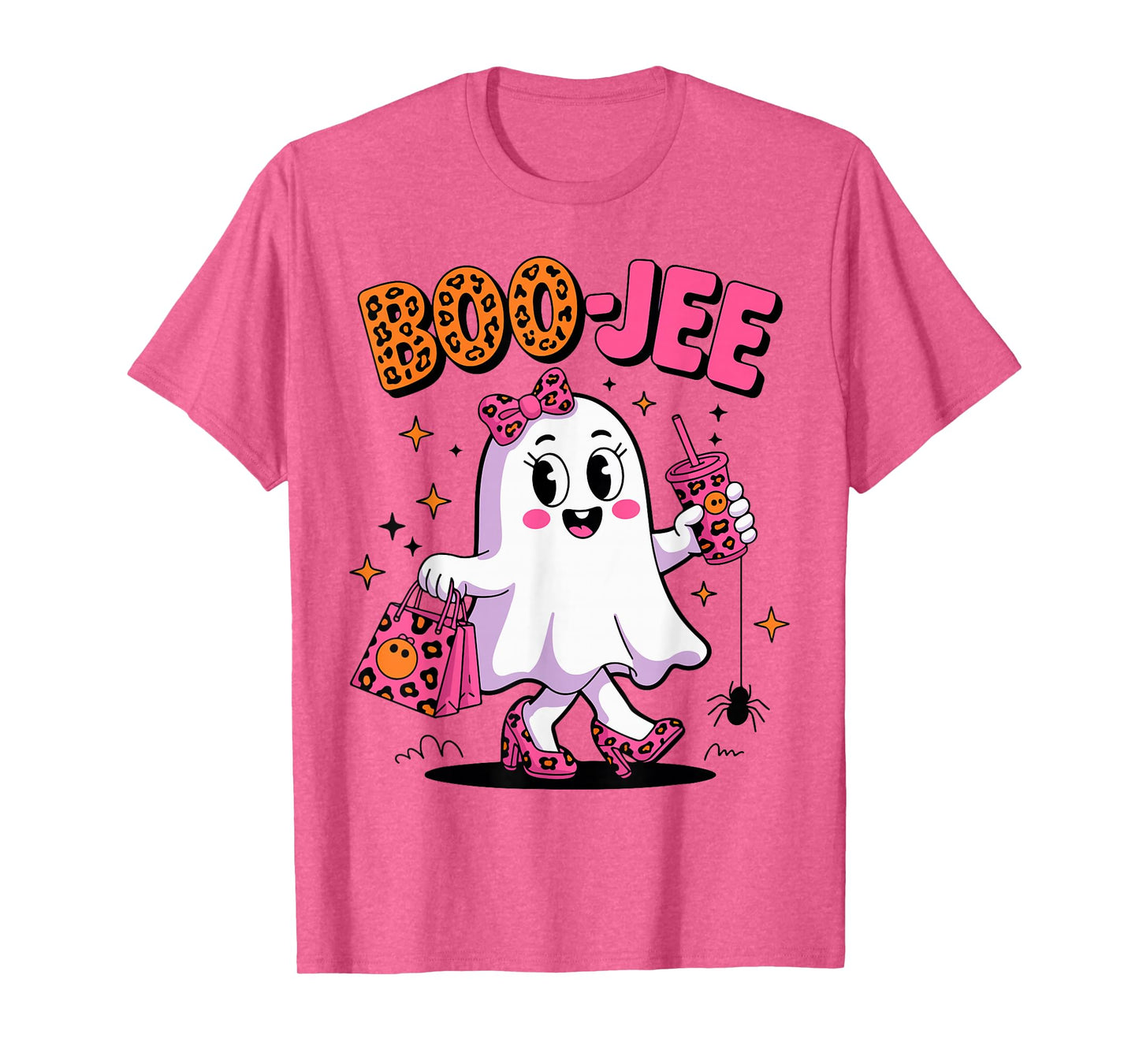 Boo JEE Ghost Coquette Leopard Boo-JEE Coffee Halloween T-Shirt