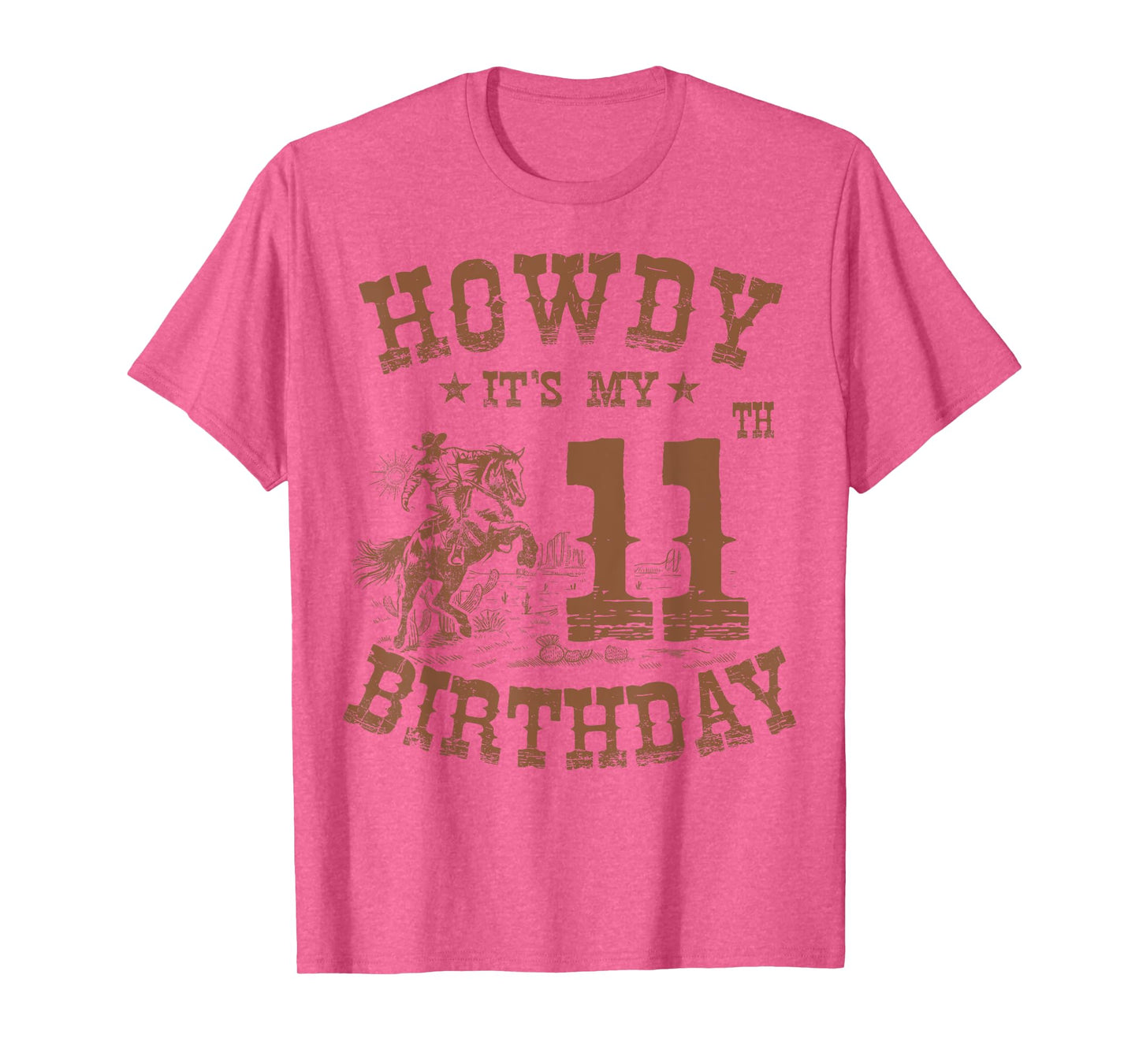 Howdy It's My 11th Birthday Western Cowboy 11 Years Old Bday T-Shirt