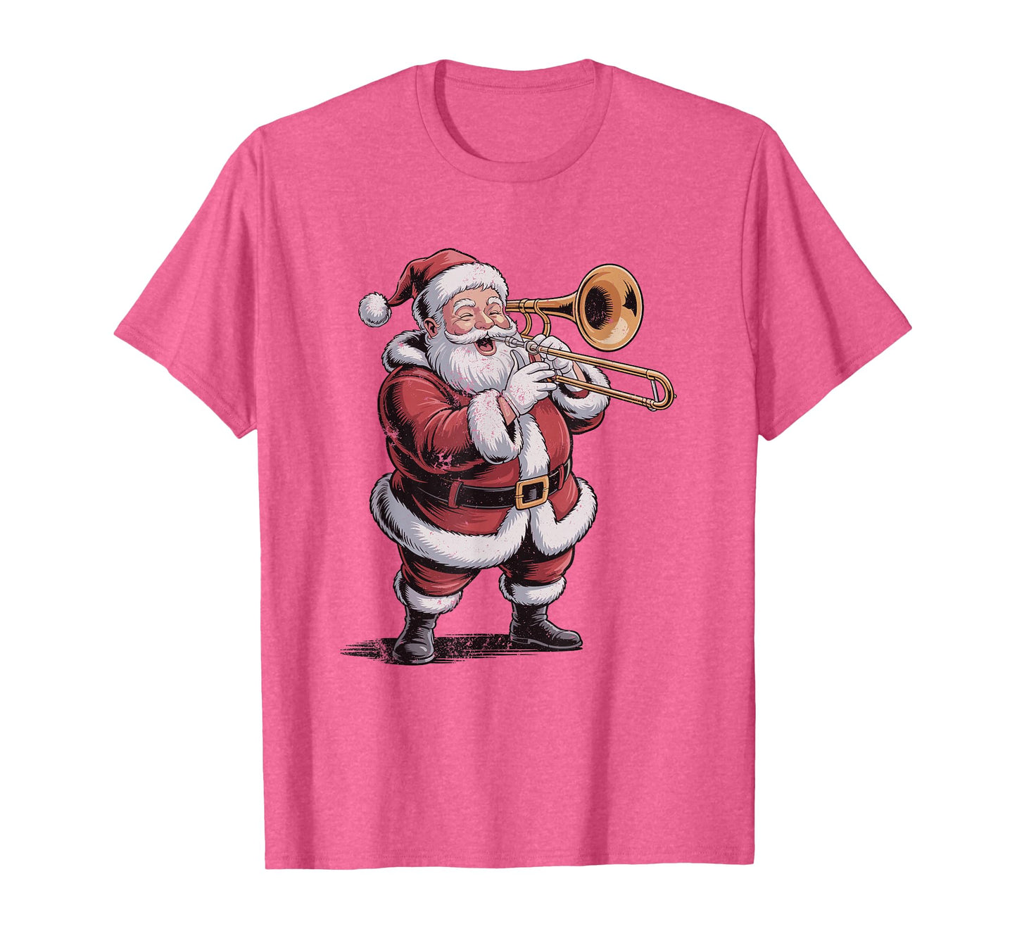 Vintage Santa Playing Trombone Retro 90s Chrismas Holiday T-Shirt