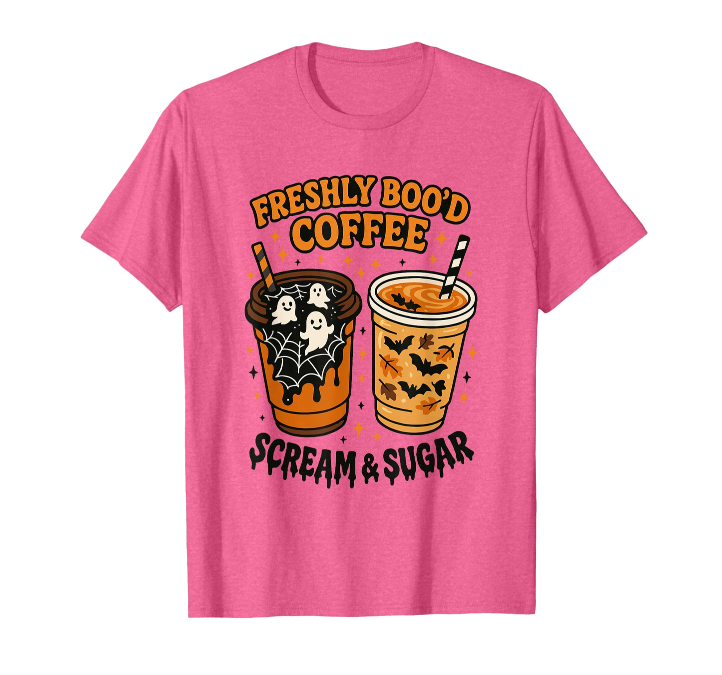 Freshly Boo'd Coffee Scream and Sugar Halloween Ghost Spooky T-Shirt