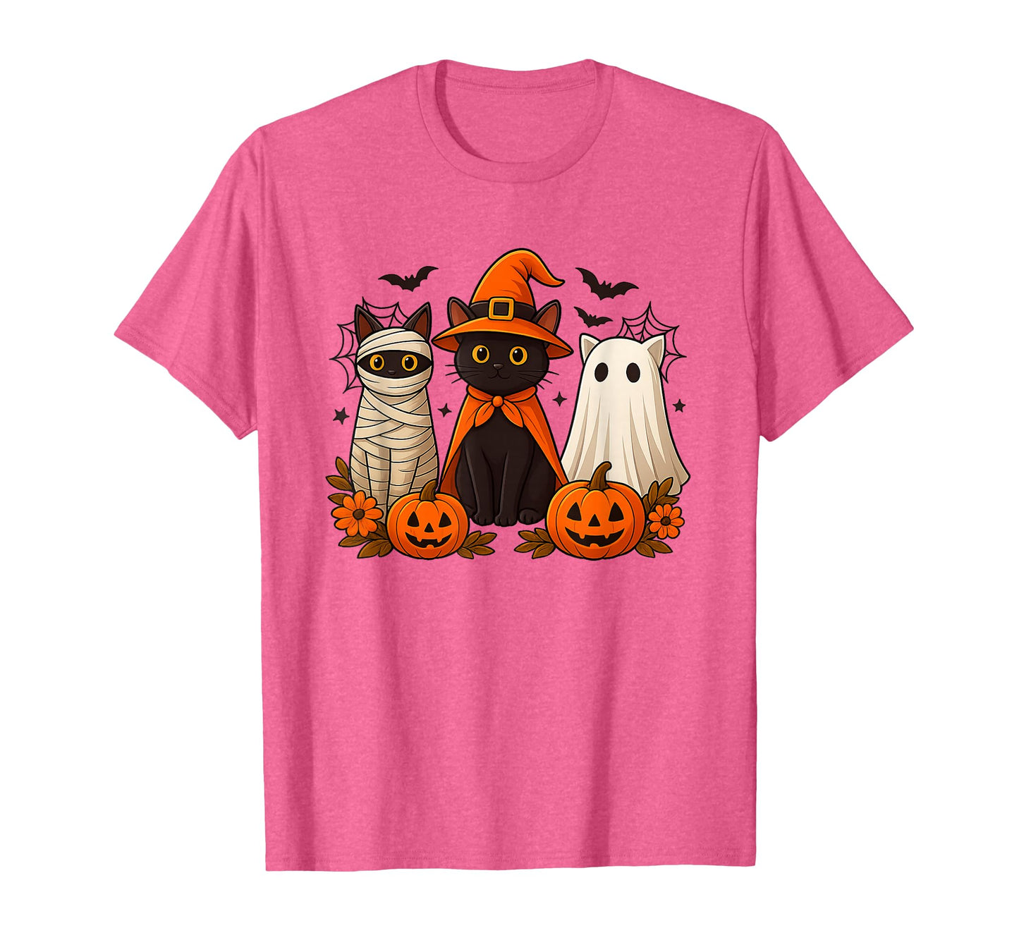 Halloween Black Cat Witch Scary Pumpkin Women Men Kids T-Shirt