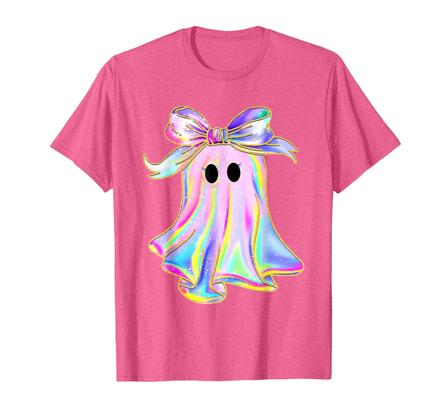 Disco Ghost Pumpkin Halloween Girly Coquette Bow T-Shirt
