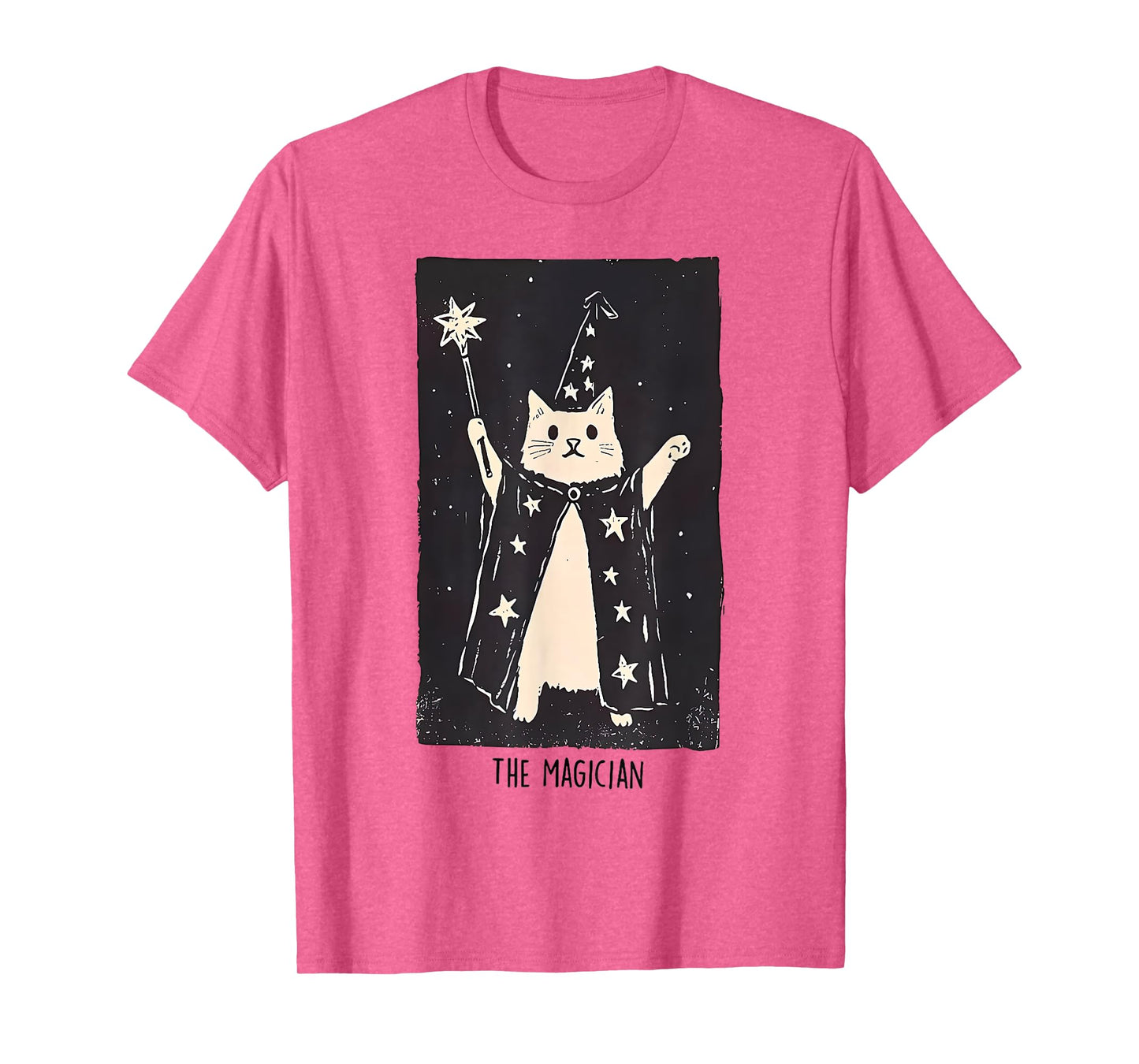 Wizard Cat Weird Funny Tarot Card The Magician Halloween Cat T-Shirt for Men Women Kids