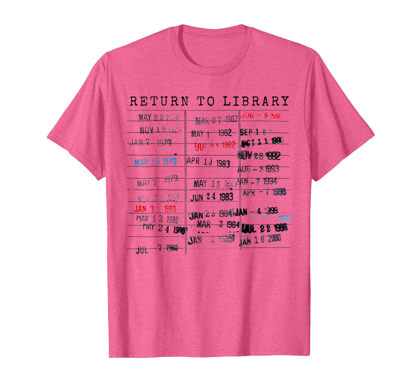Library Card Due Date Stamp Book Lover Reading Vintage Read T-Shirt