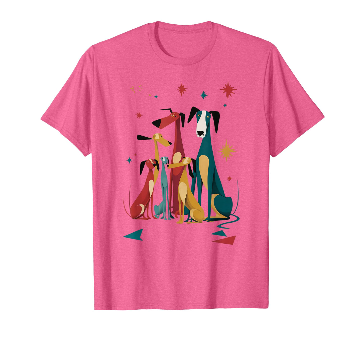 Vintage Retro Mid-Century Long Neck Dogs 50s 60s Style T-Shirt