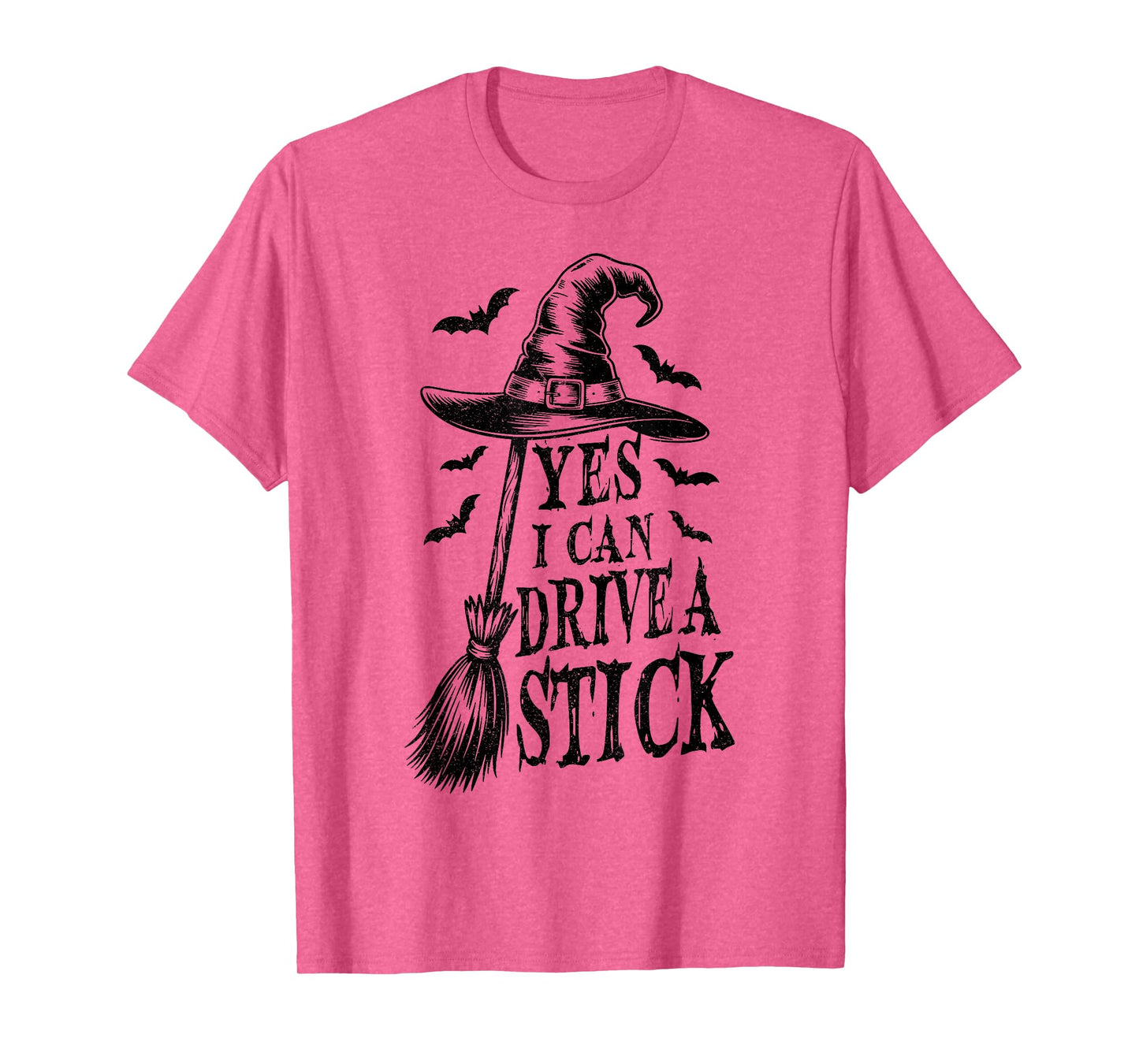 Yes I Can Drive A Stick Funny Halloween Spooky Witch T-Shirt