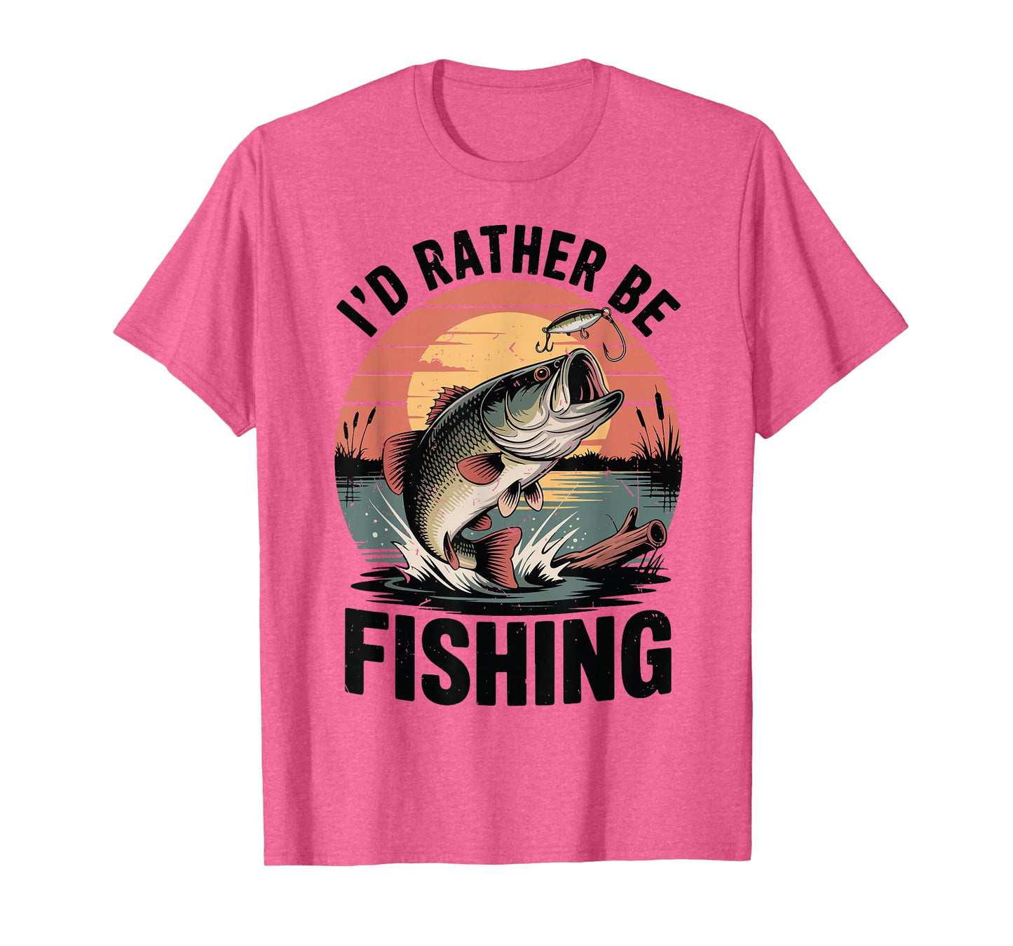 Youth Boy Id Rather Be Fishing-Shirt Bass Fish Funny Fishing T-Shirt