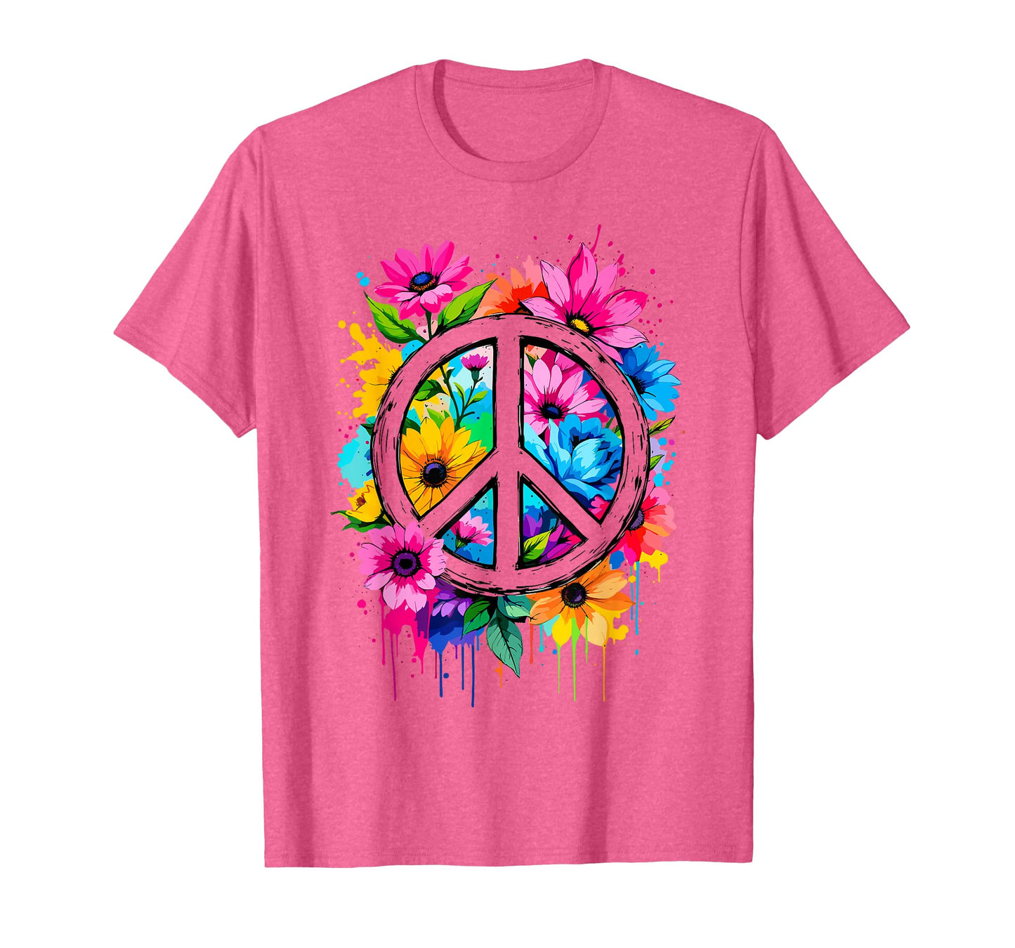Love Peace Flower Power, Peace Sign, 70s 60s, Women Hippie T-Shirt