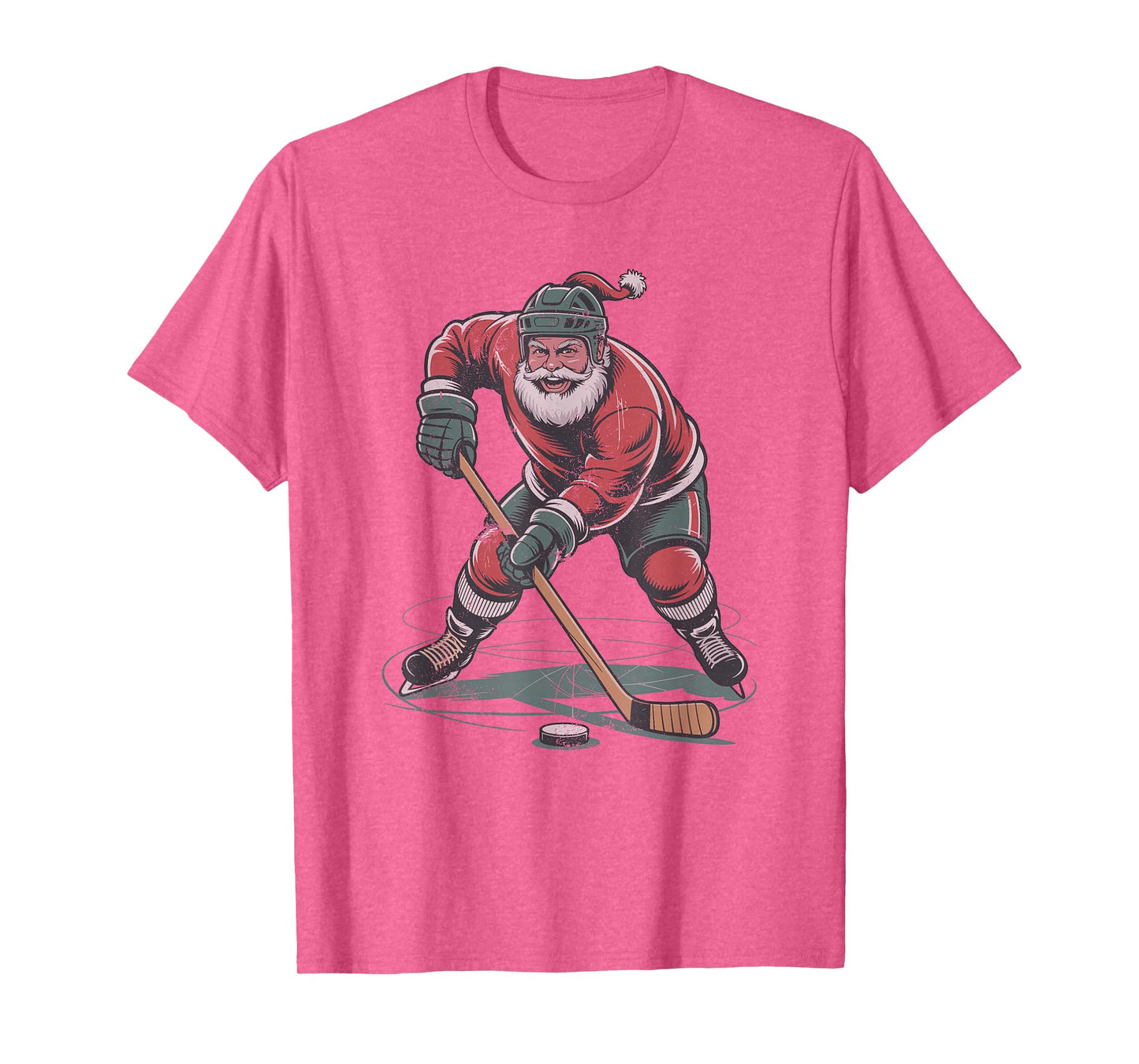Santa Playing Hockey Retro Vintage 90s Christmas Holiday T-Shirt