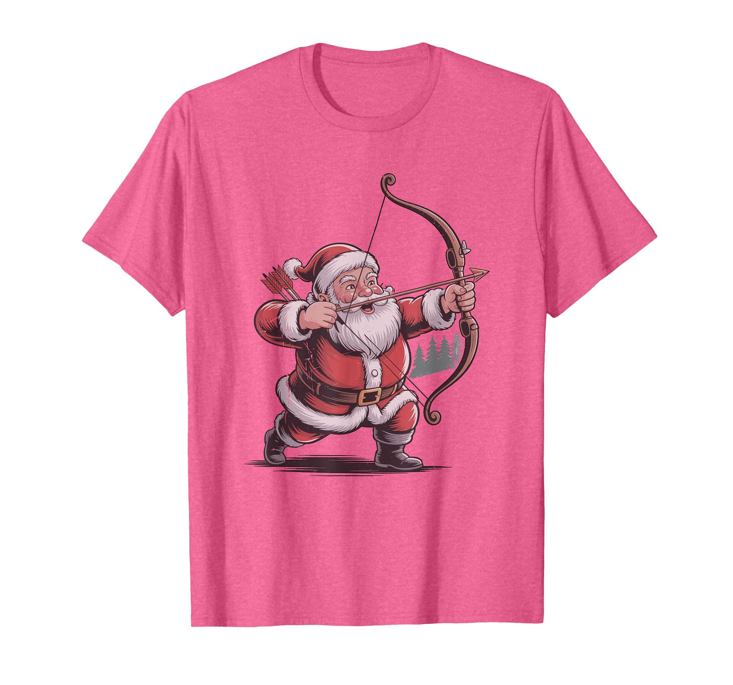 Santa Playing Archery Retro Vintage Christmas Holiday Sports T-Shirt