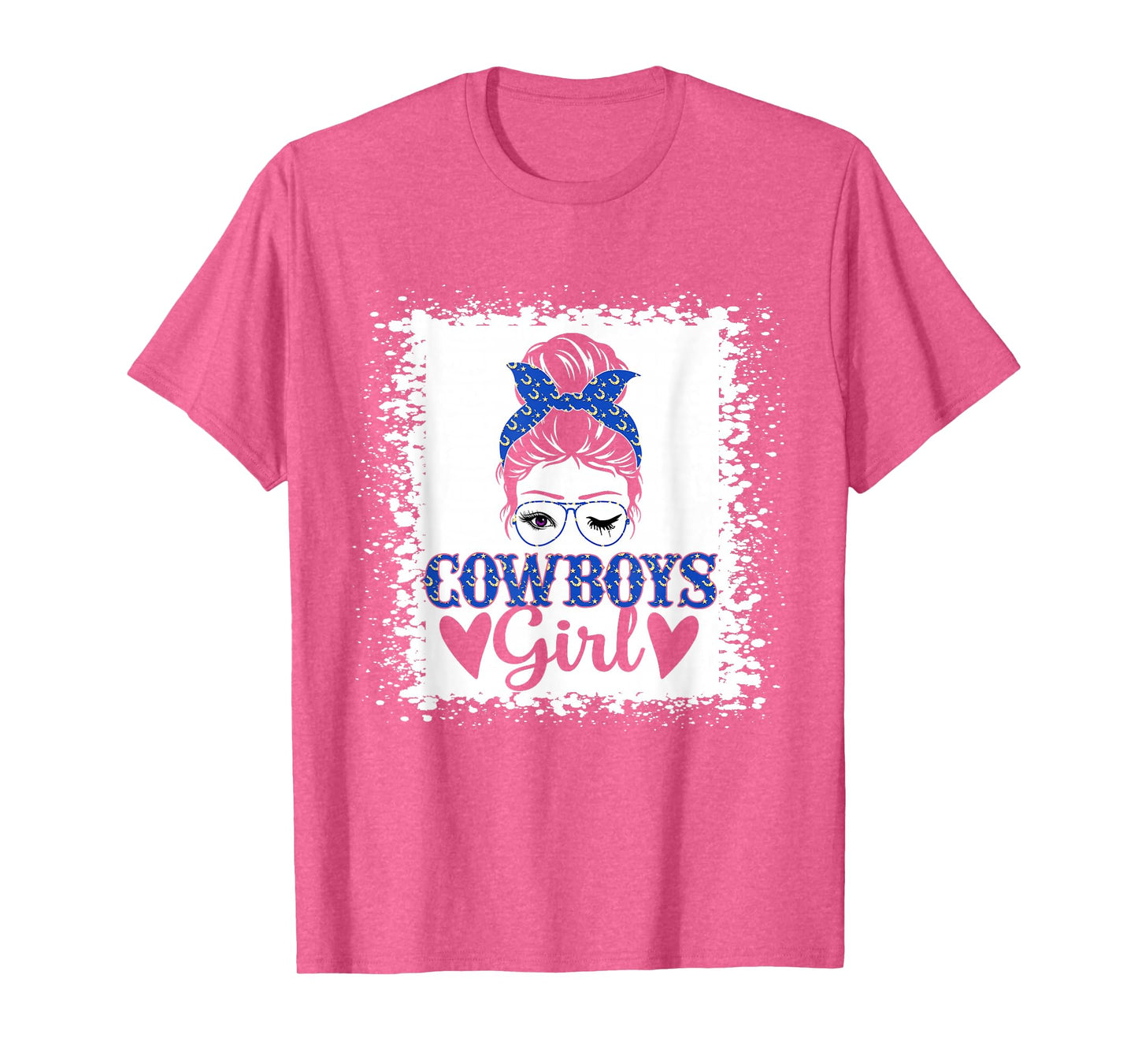 Messy Bun Cowboys Girl Sport Fan Men Women Girls Kids T-Shirt