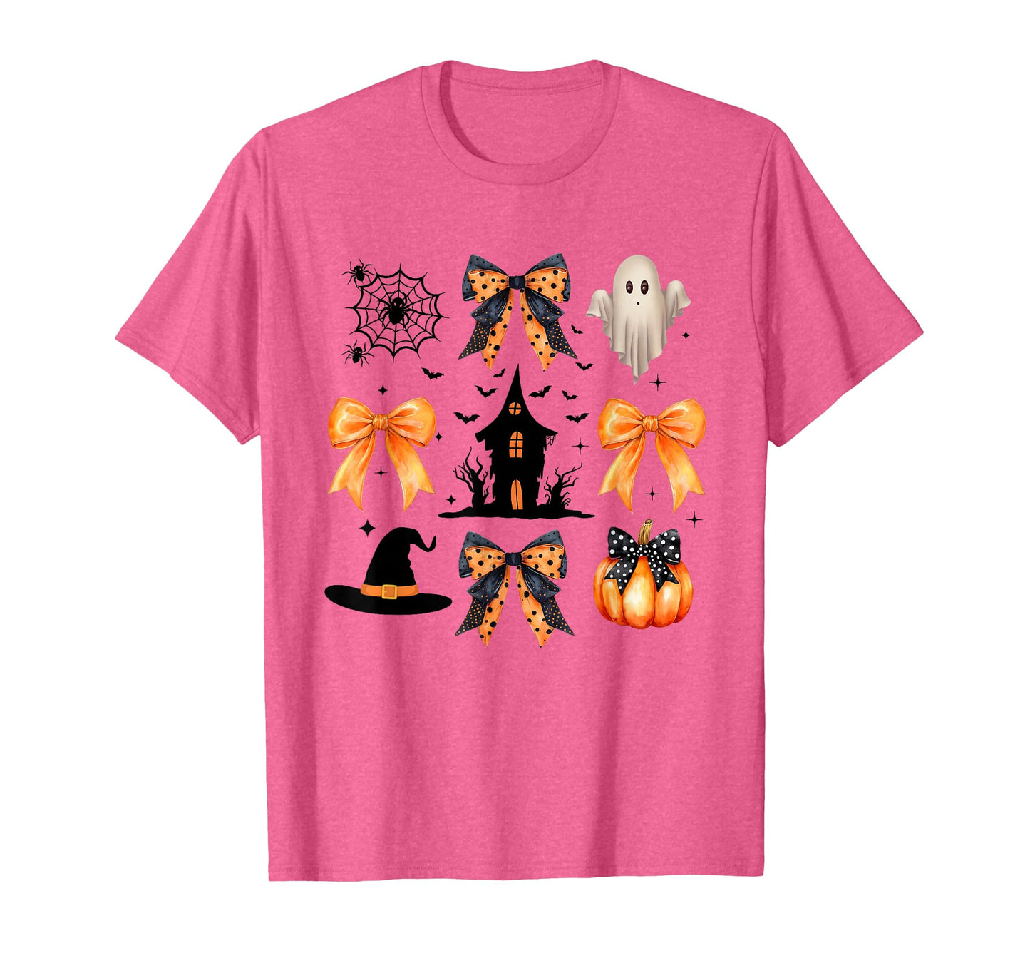 Halloween Coquette Bow Pumpkin Ghost Boo Funny Halloween T-Shirt