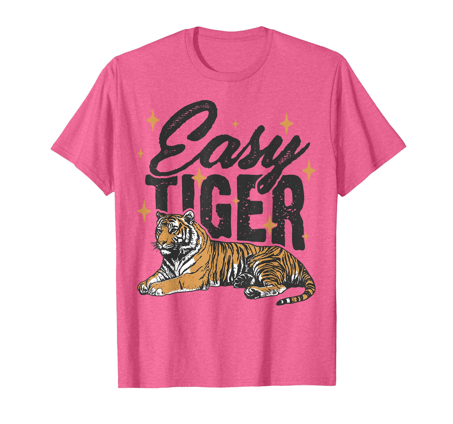 Easy Tiger Retro Distressed Vintage Tiger Graphic T-Shirt
