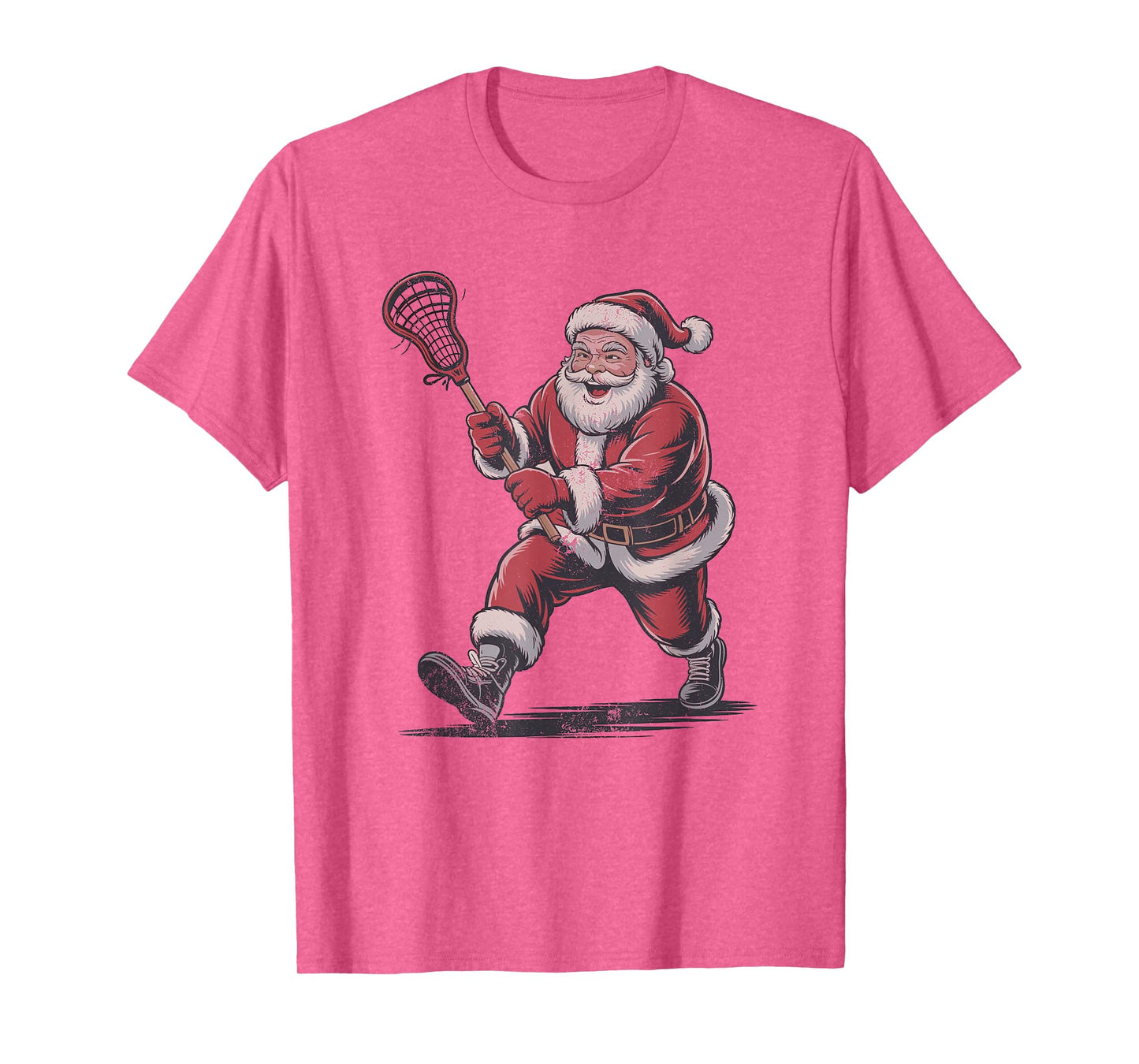 Santa Playing Lacrosse Christmas Retro Vintage 90s Holiday T-Shirt