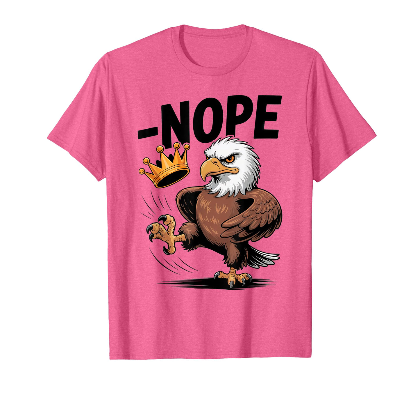 Vintage No Kings In America Funny Eagle Kicking Crown T-Shirt