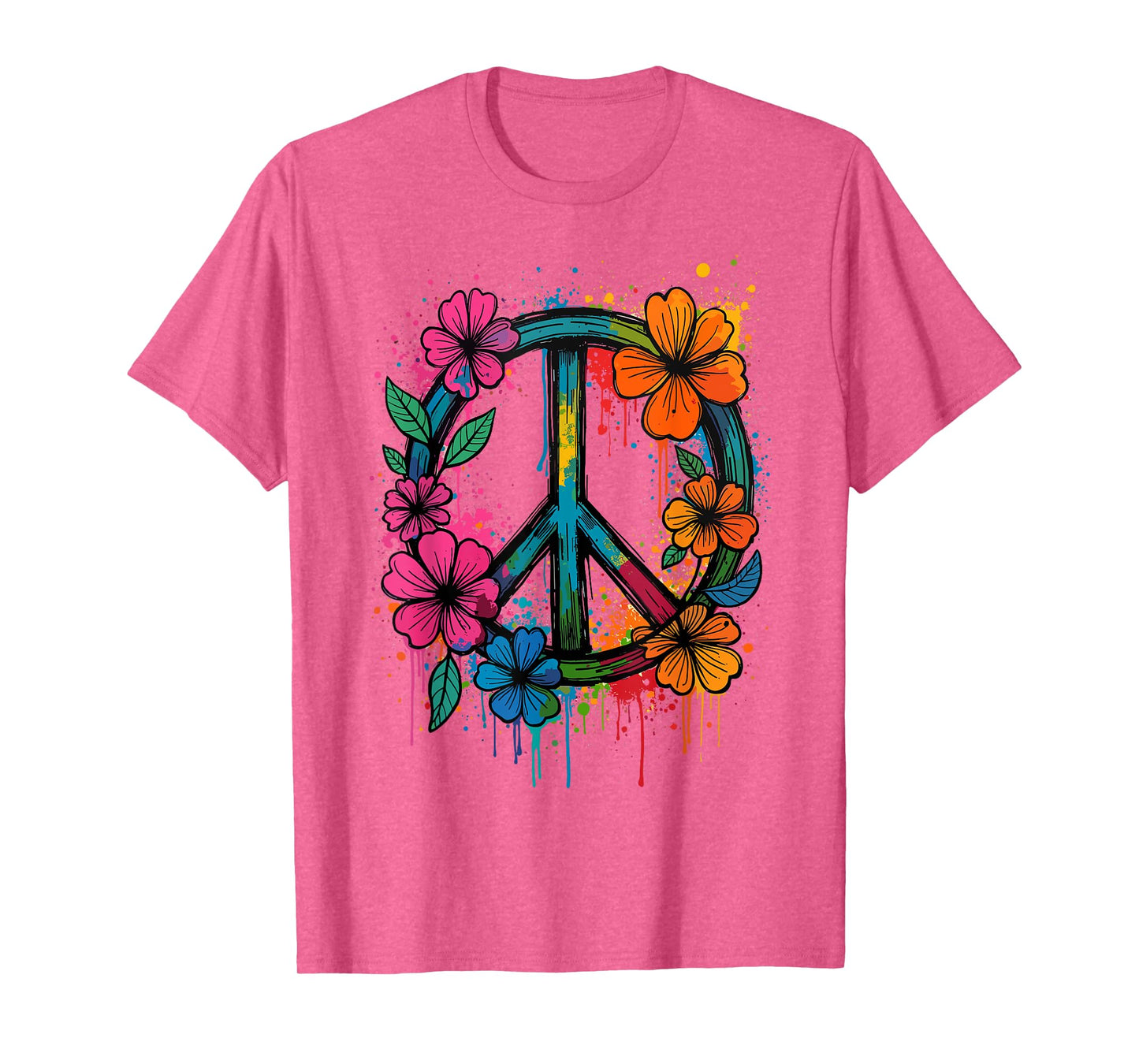 Peace Sign, Love Peace Flower Power, Women, 70s & 60s T-Shirt